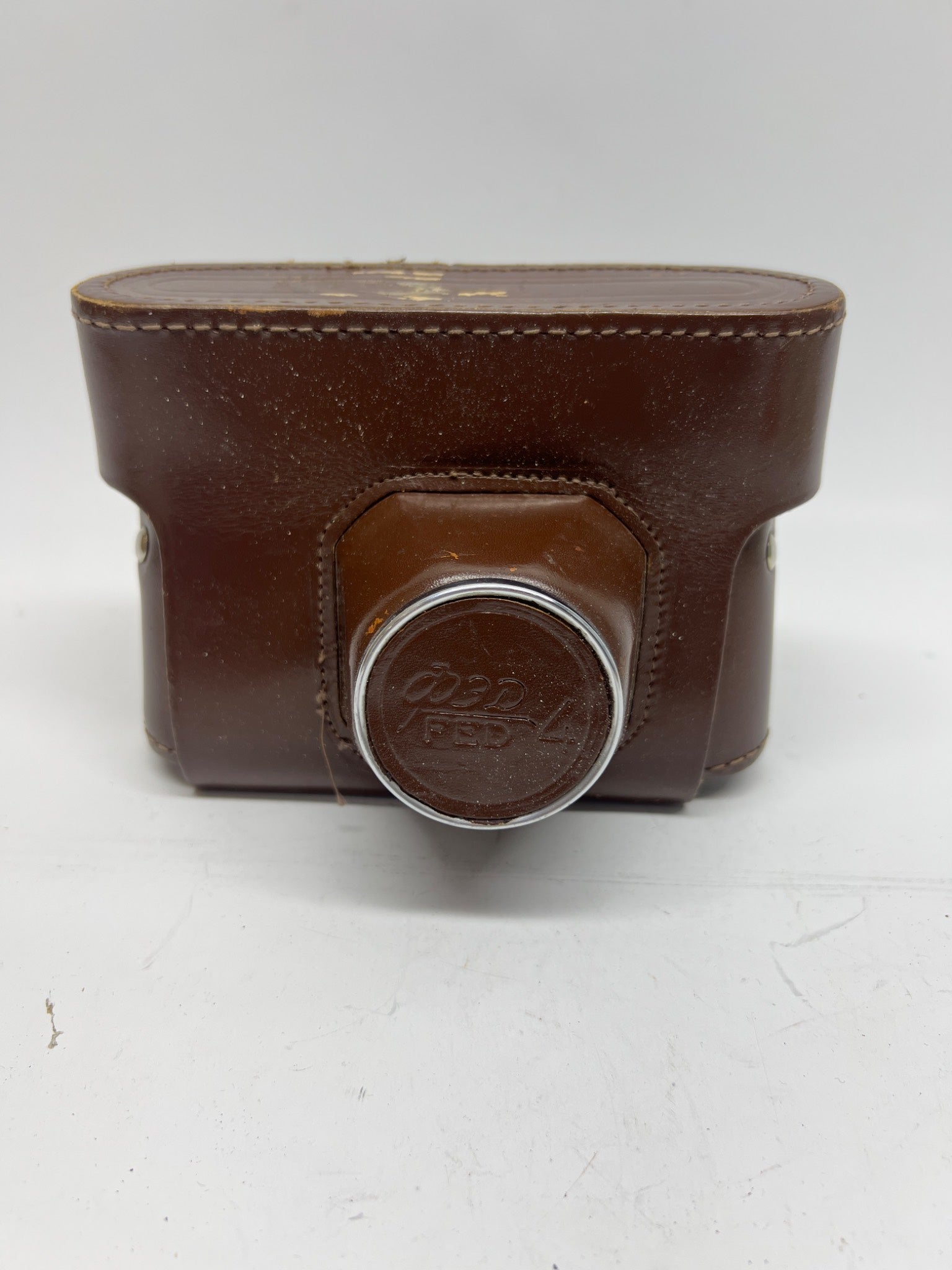 Vintage FED-4 Leather Camera Case – Made in USSR – Soviet Rangefinder Accessory