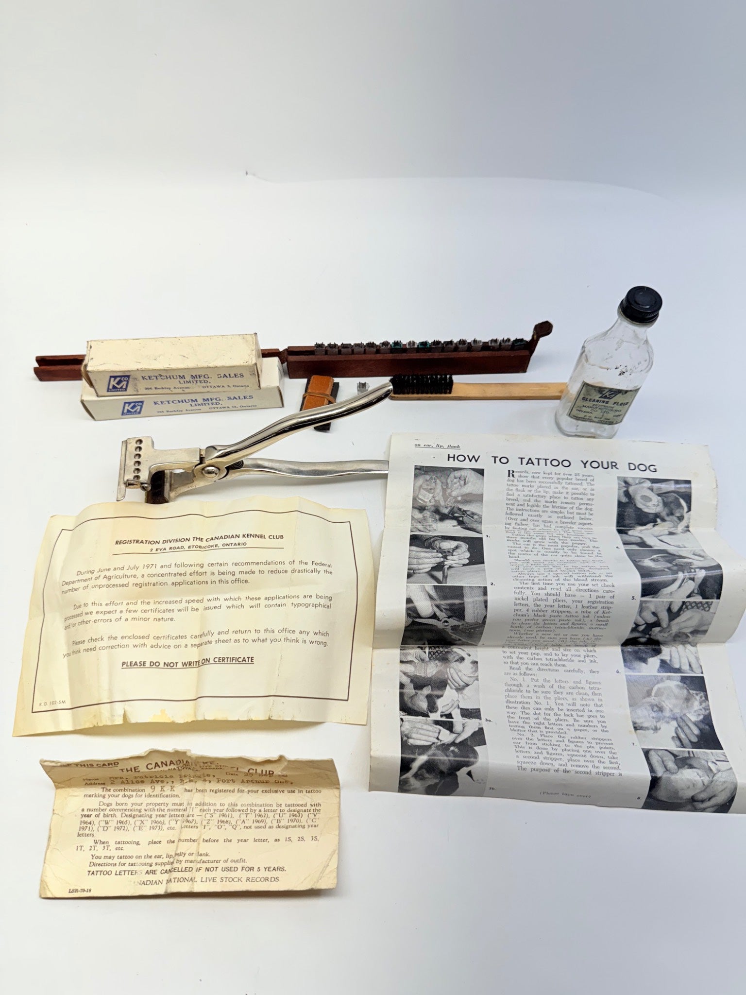 Ketchum Dog Tattoo Kit Model 50D with Accessories