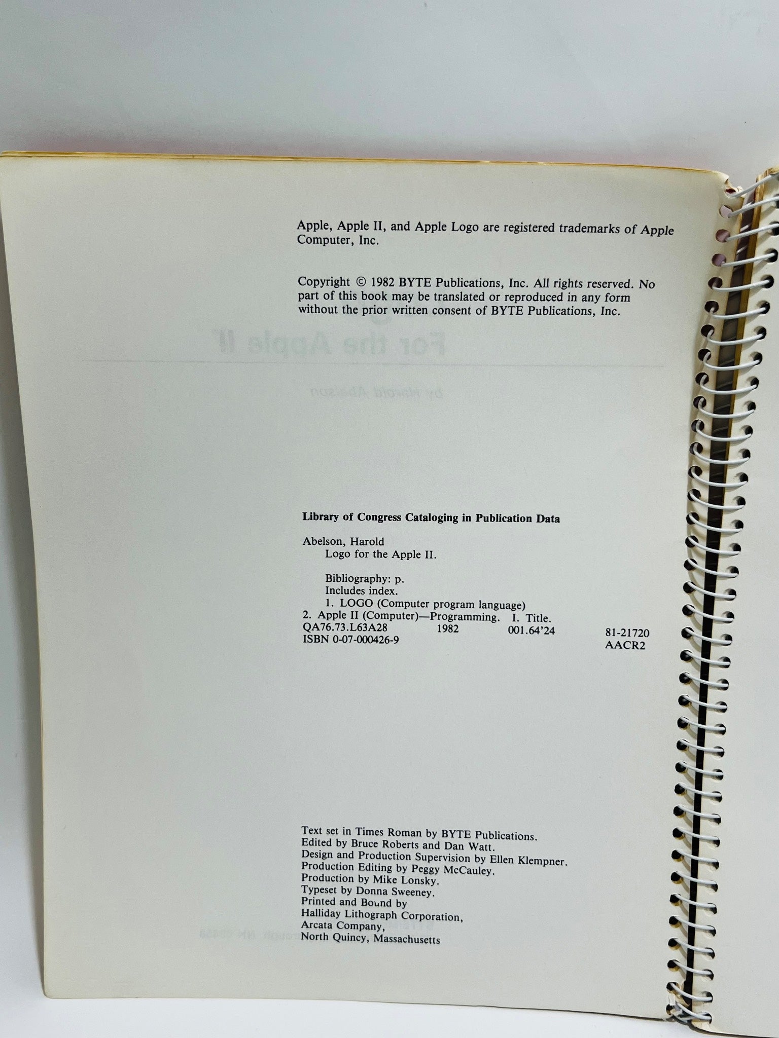 1982 Logo for the Apple II Manual