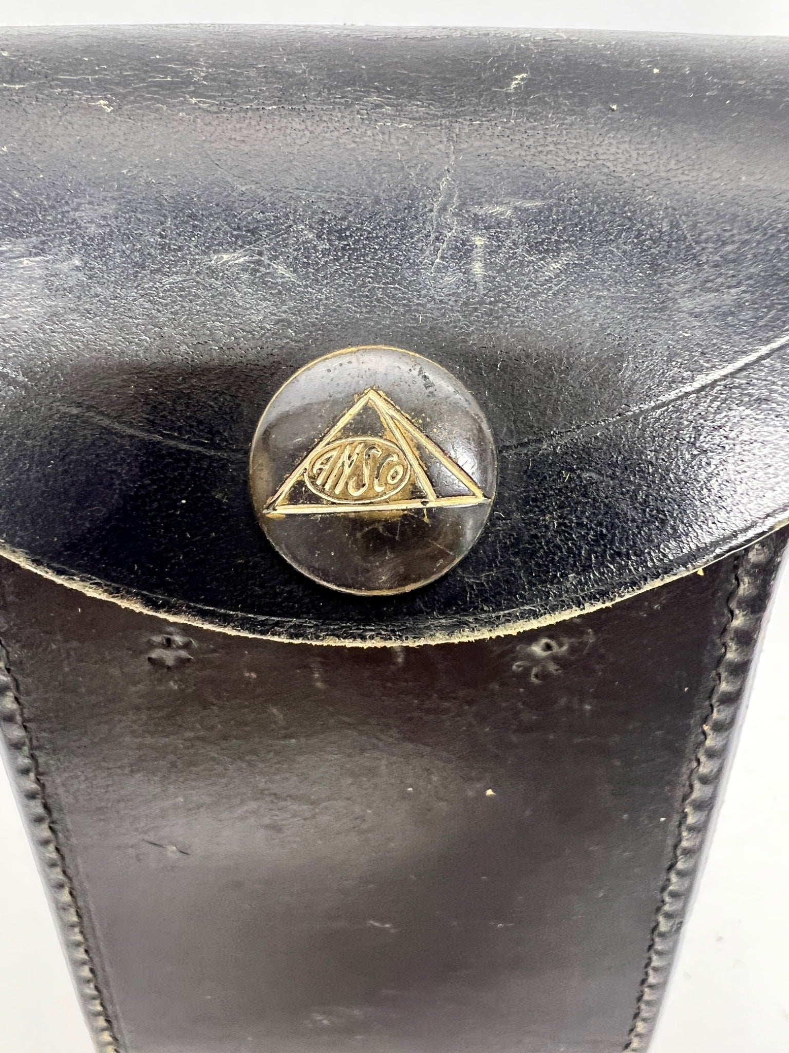 Ansco Black Leather Belt Pouch - Folding Bellows Camera Case