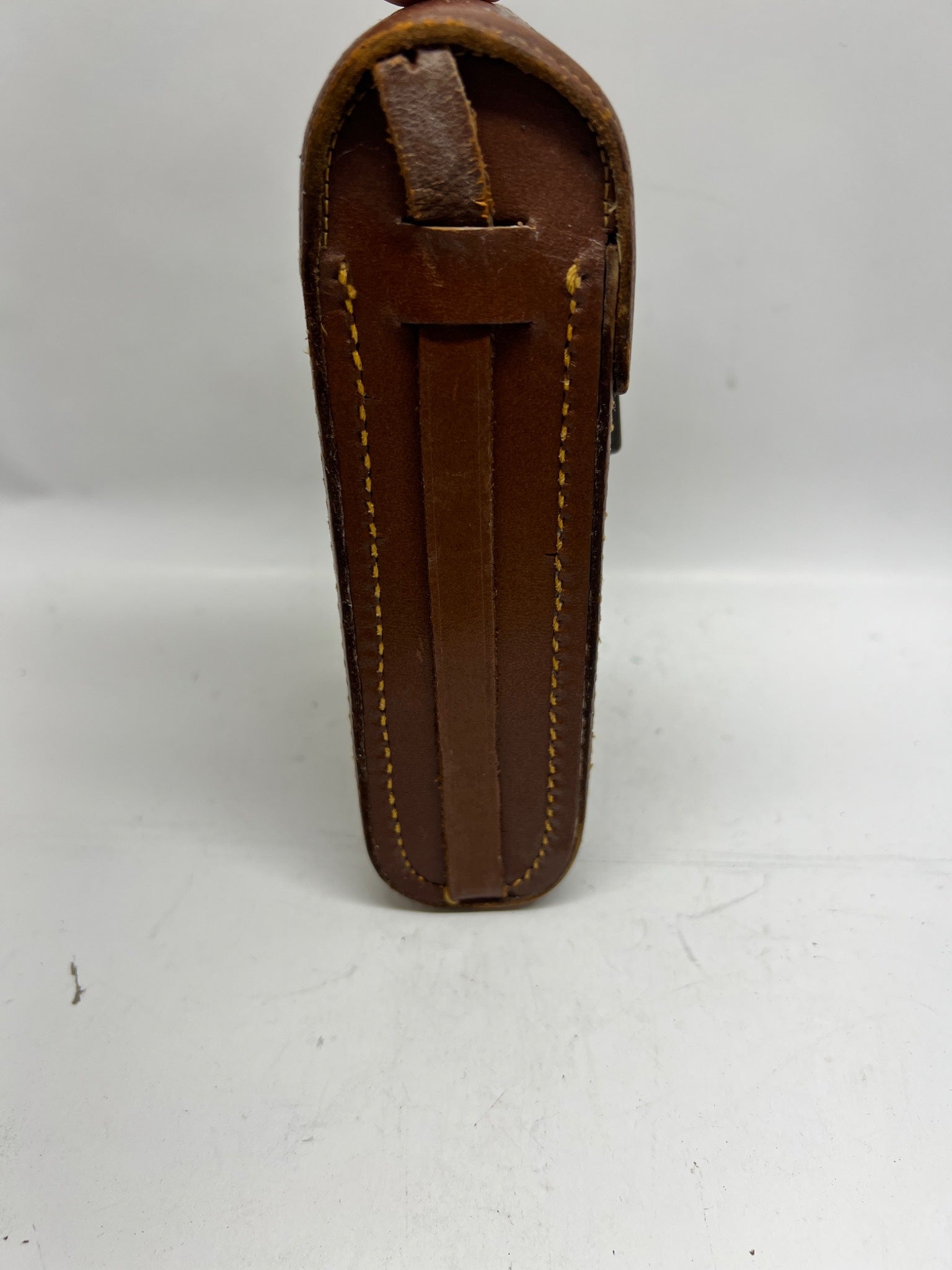 Vintage Brown Leather Folding Camera Case - 7 Inch