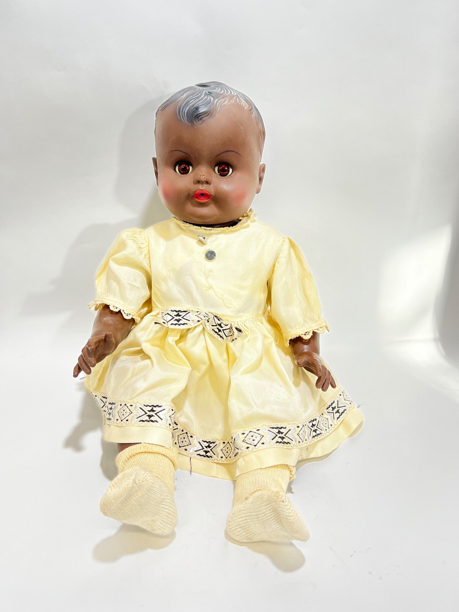 Reliable Plastic Doll with Yellow Dress