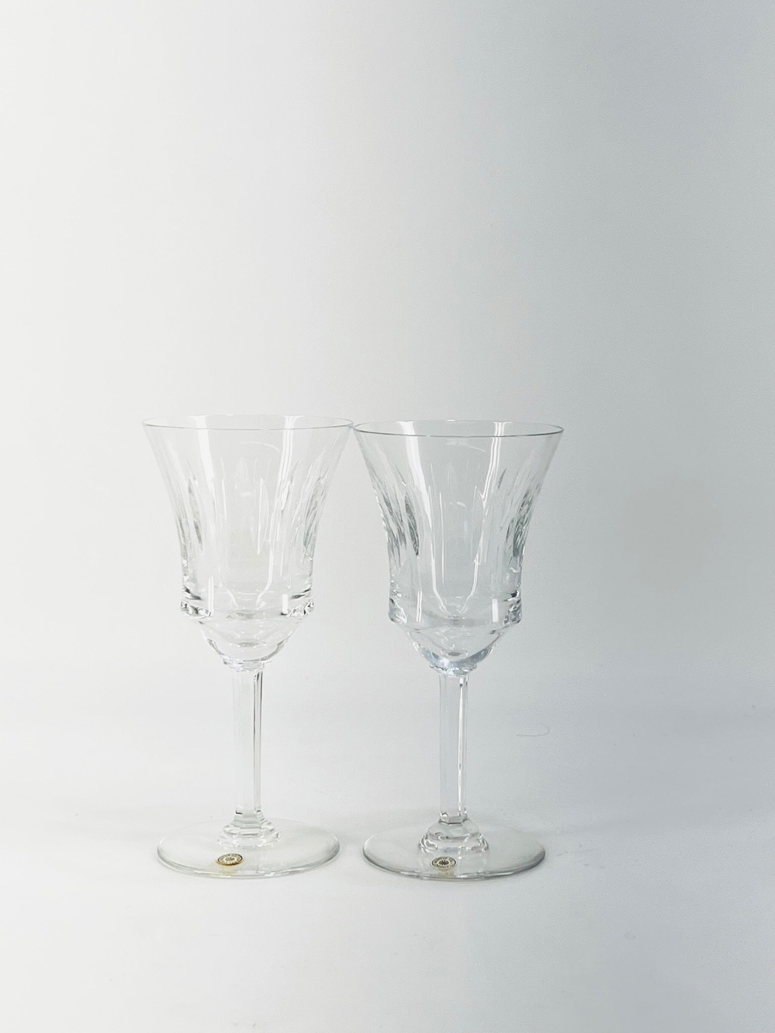 2 Vals St. Lambert Crystal Wine Glasses