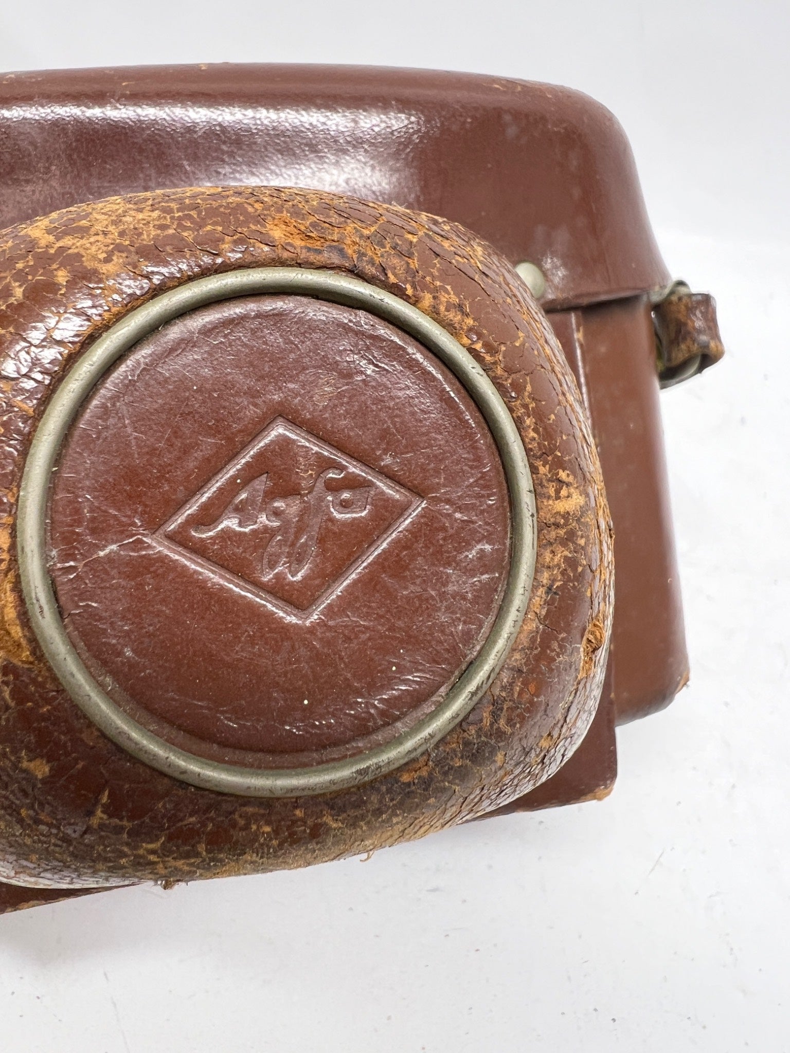 Vintage German Leather Camera Case - Diamond Logo