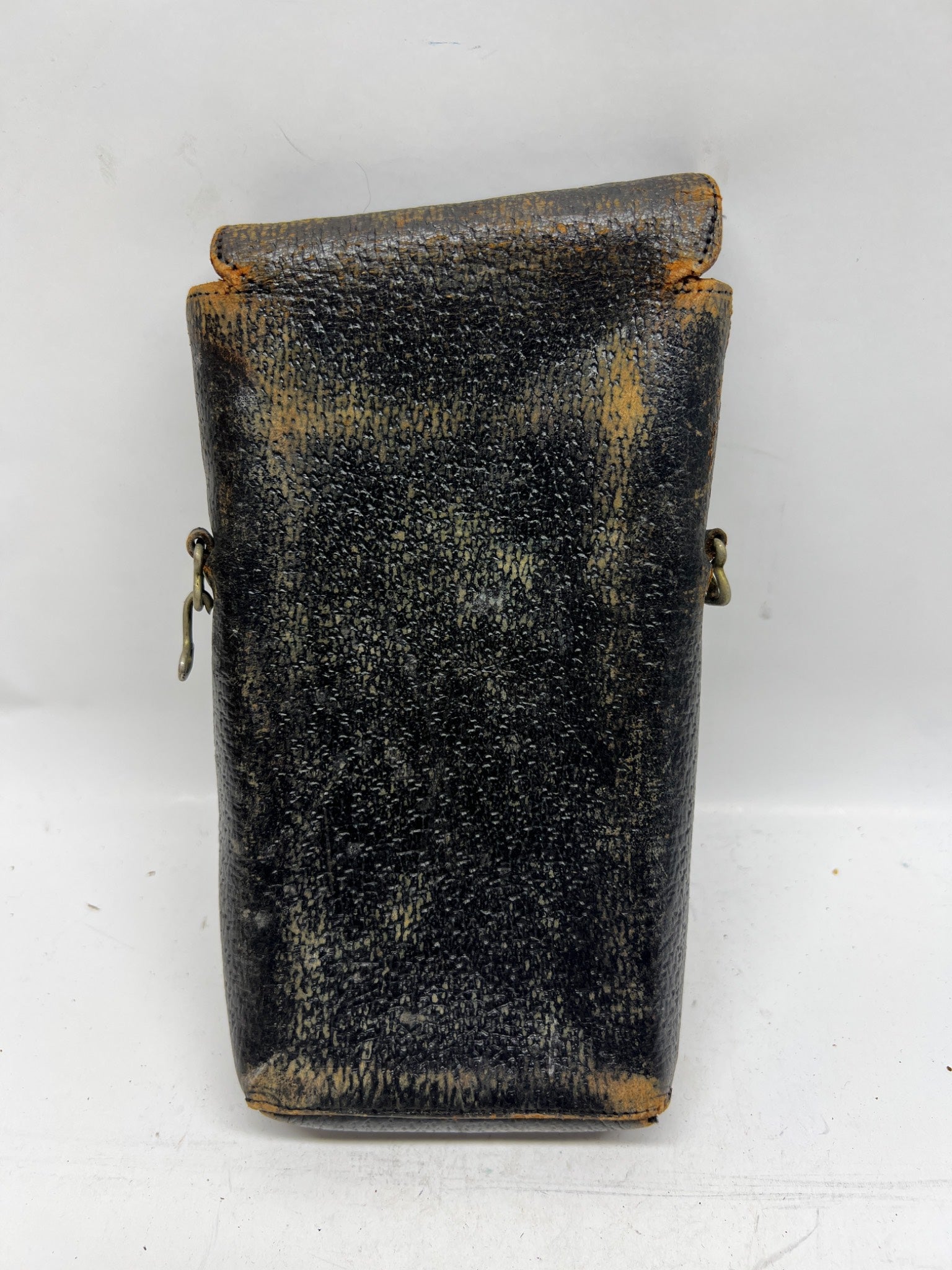 Vintage Brown Leather Folding Bellows Camera Case - Small Pouch