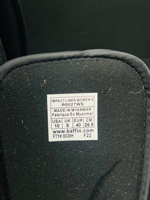 Black product with a label on a dark background