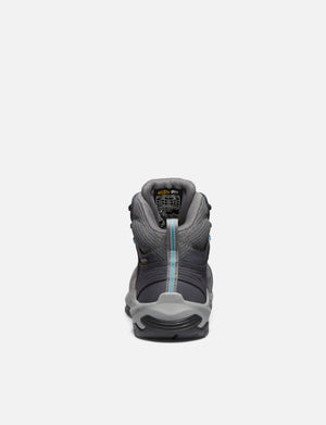 Gray hiking boot on a white background