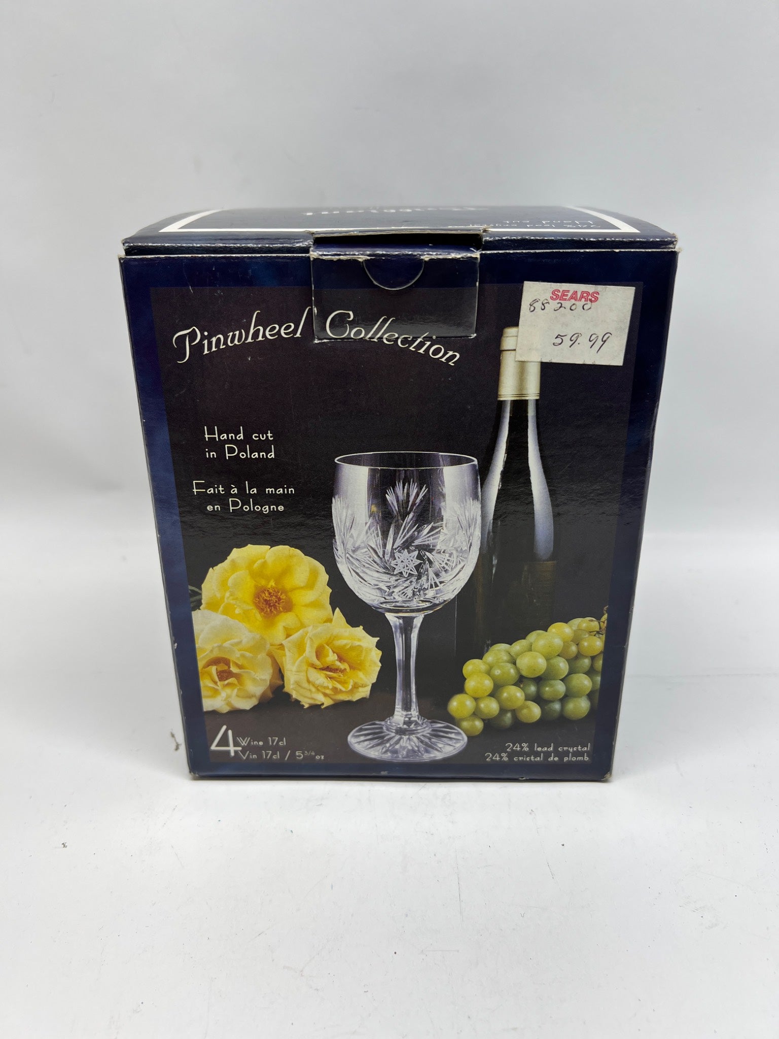 Cristal Polonaisse Pinwheel Collection Lead Crystal Goblets - Set of 4
