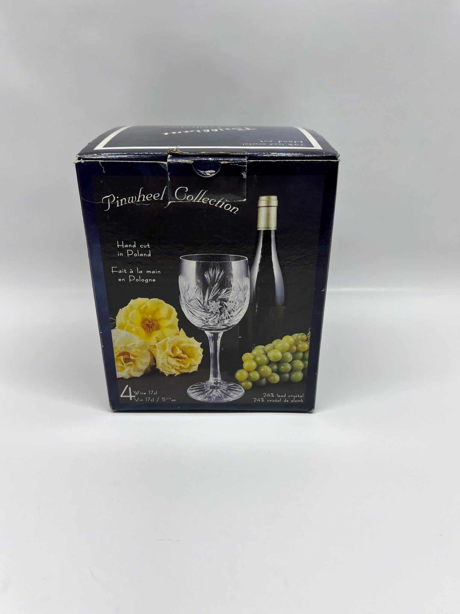 Cristal Polonaisse Pinwheel Collection Lead Crystal Goblets - Set of 4