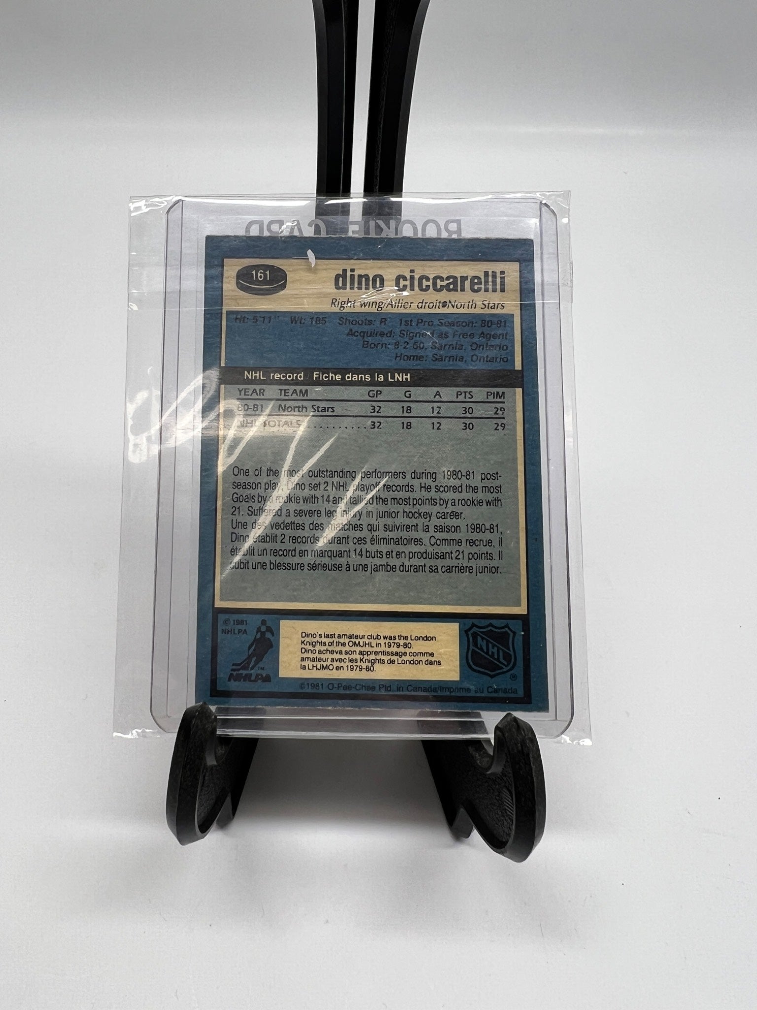Gemini said 1981-82 O-Pee-Chee Dino Ciccarelli Rookie Card #161