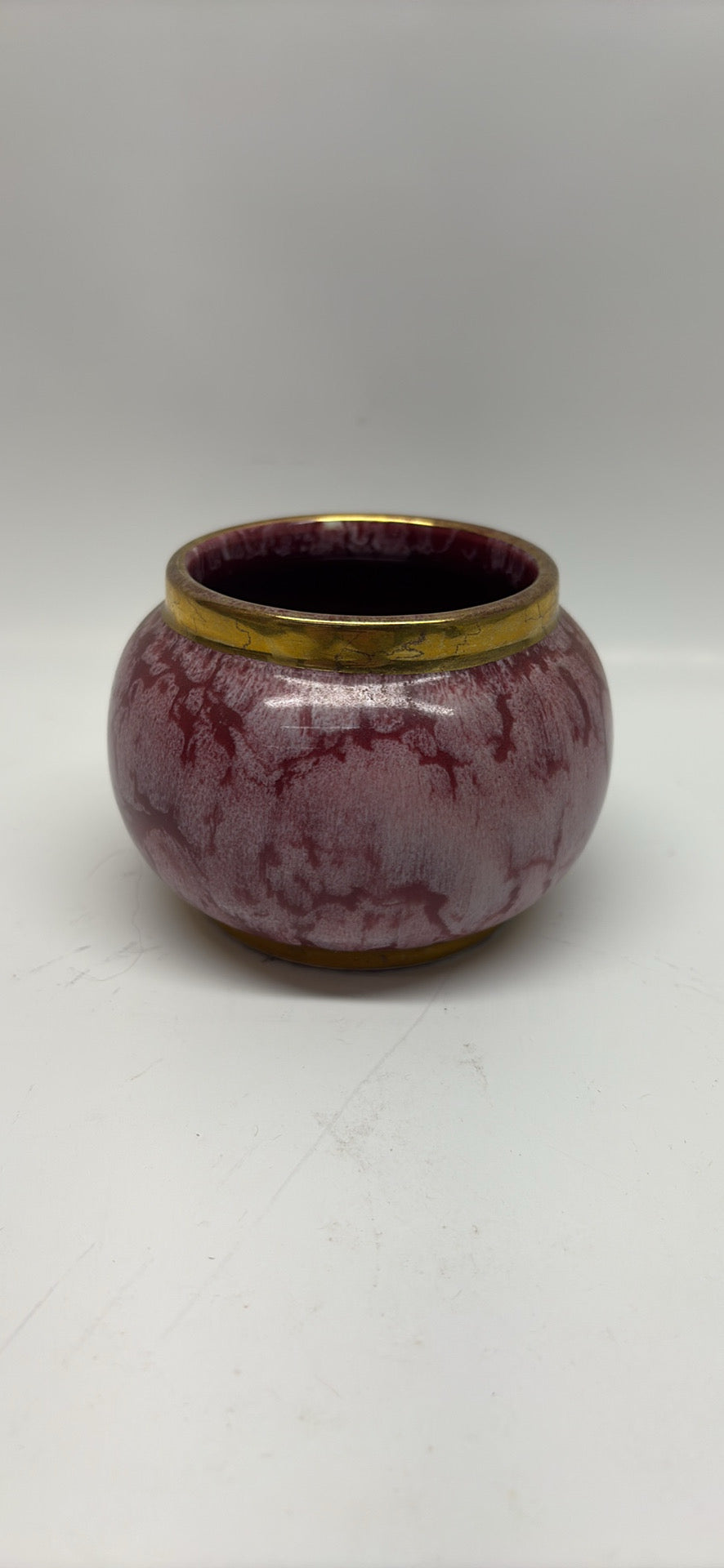 Rare Antique Ruskin High-Fired Art Pottery Bowl – Flambé Glaze