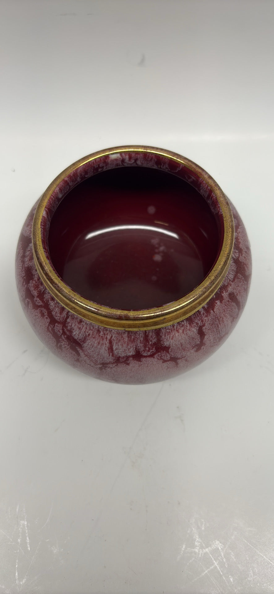 Rare Antique Ruskin High-Fired Art Pottery Bowl – Flambé Glaze