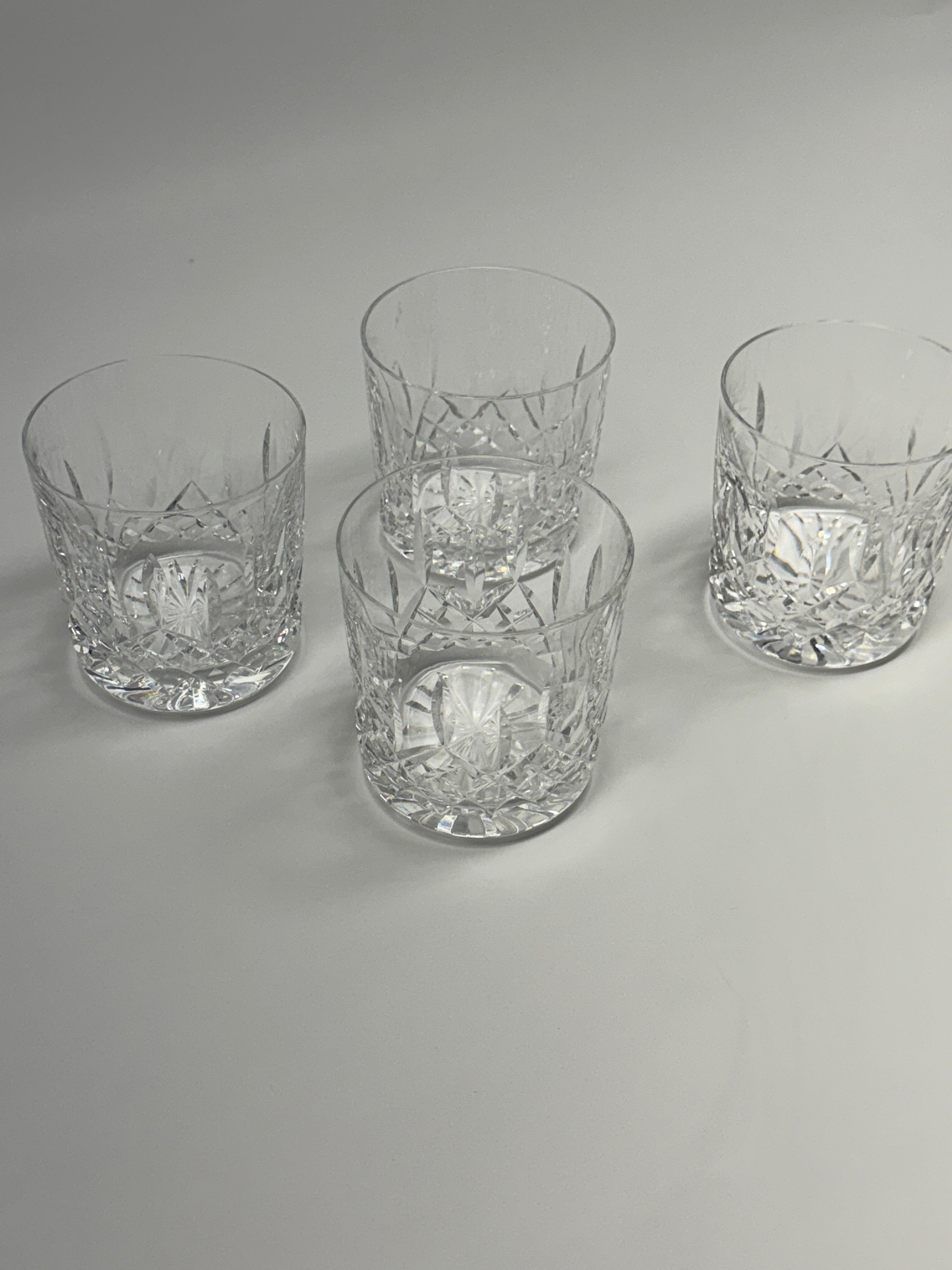 Waterford Lismore Clear Cut Crystal Rocks Glasses set of 4