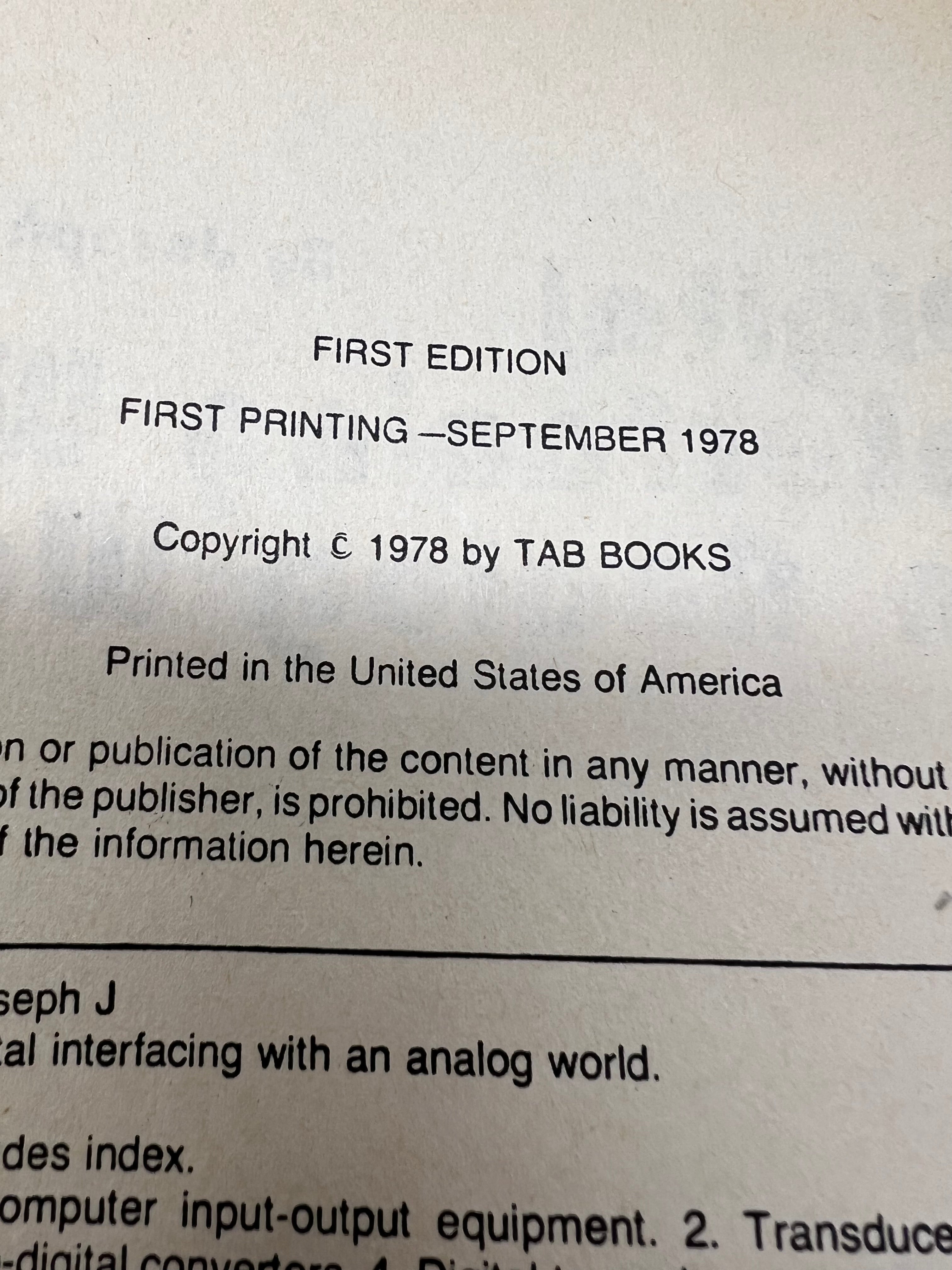Rare 1978 Hardcover: Digital Interfacing With An Analog World – 1st Ed/1st Print