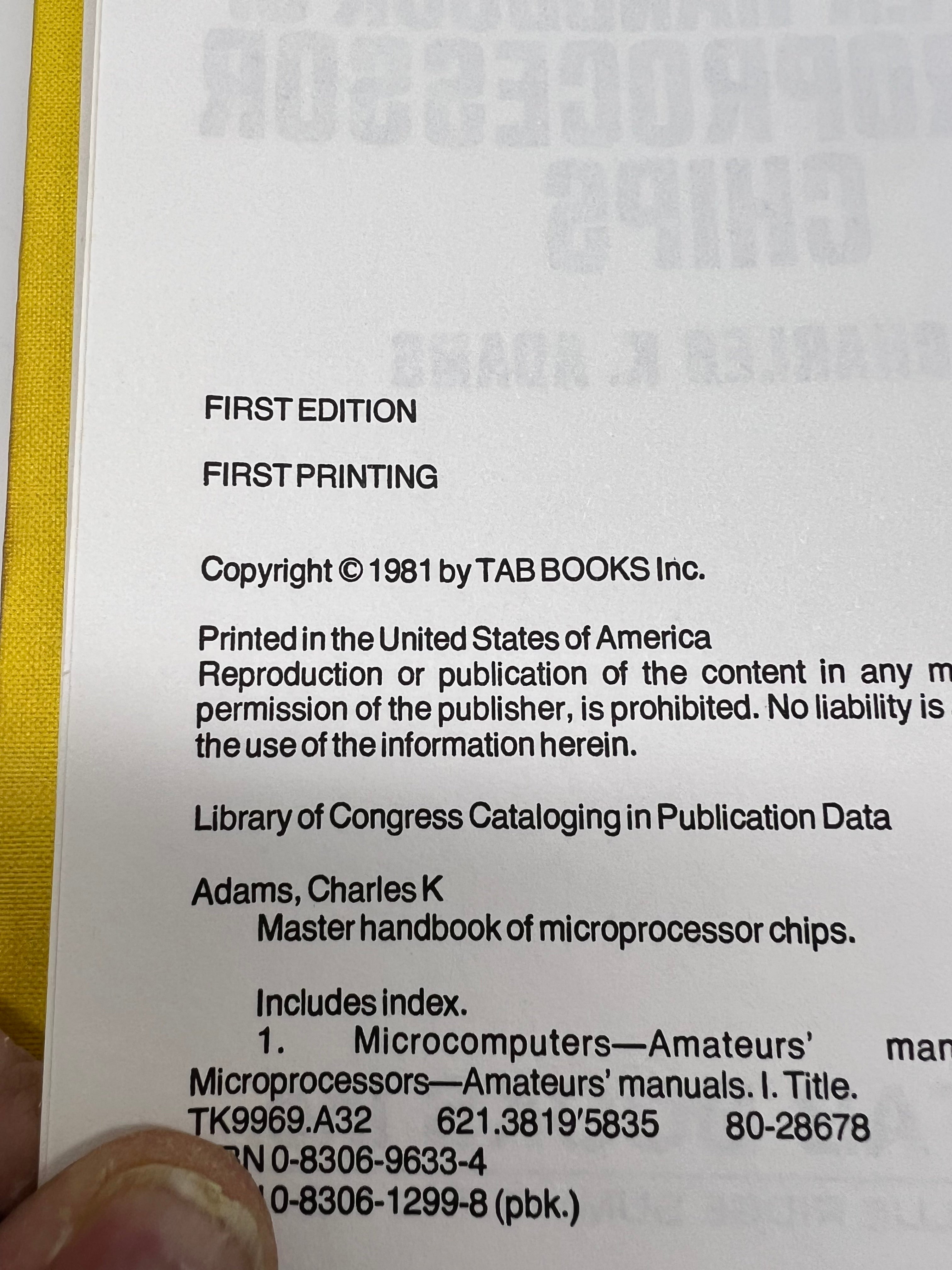 1981 Master Handbook of Microprocessor Chips – Charles K. Adams