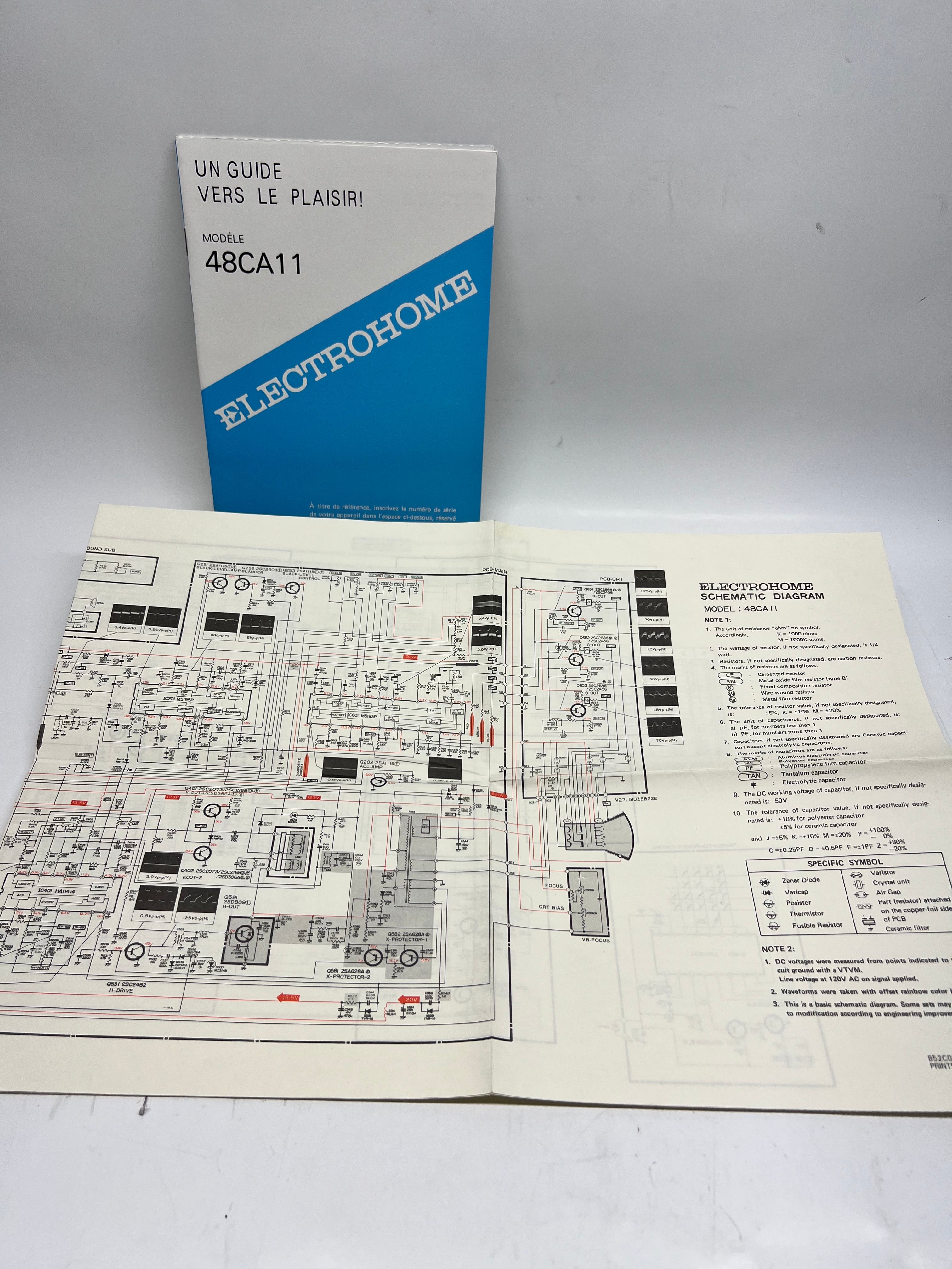Vintage Electrohome 48CA11 Service Manual & Schematic - Rare Retro Tech