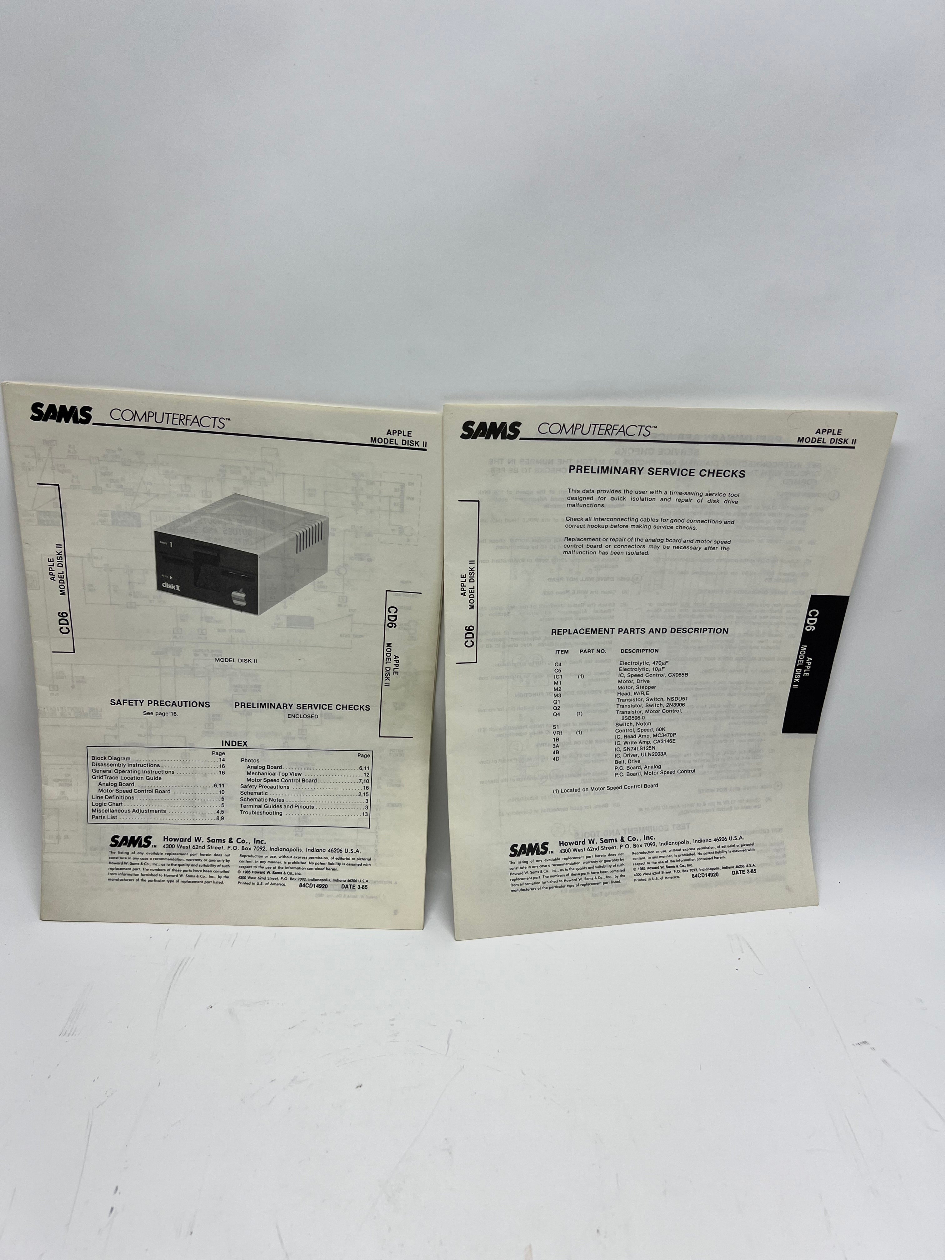 Vintage Sams Computerfacts Apple II Disk Drive Manual (Model A2M0003)