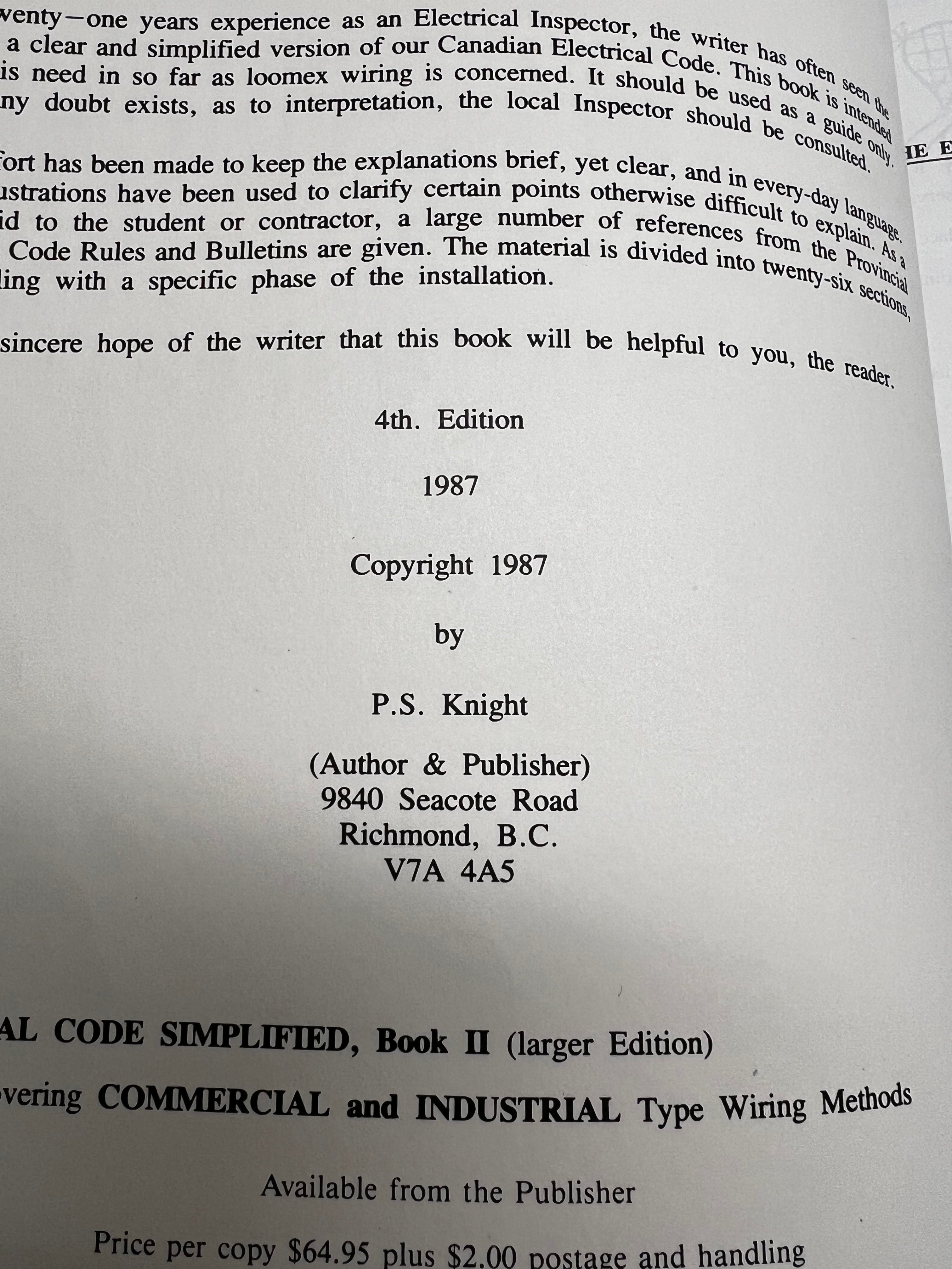 Electrical Code Simplified Ontario Book 1 - Residential Wiring (P.S. Knight)