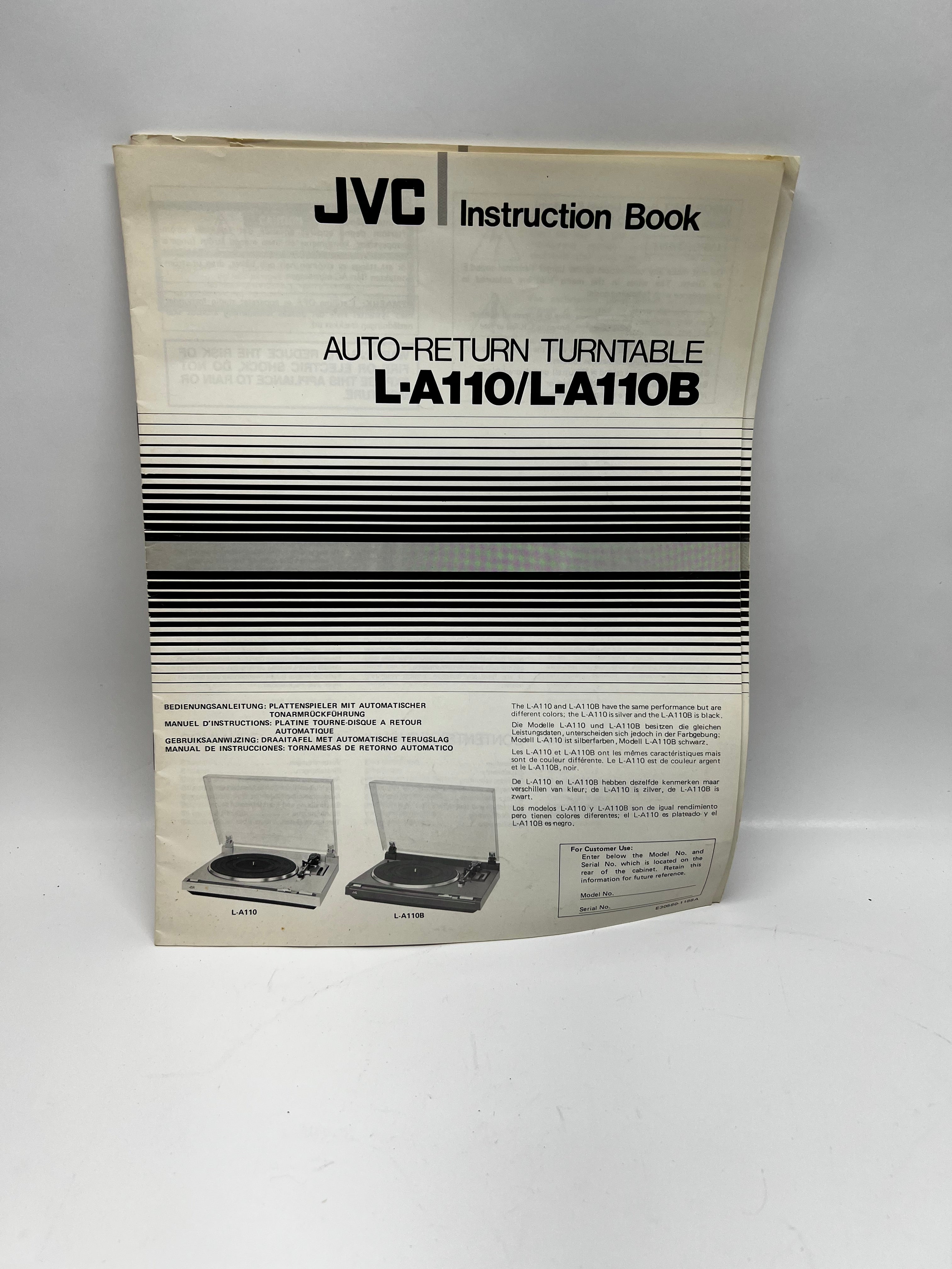 JVC L-A110 / L-A110B Instruction Book