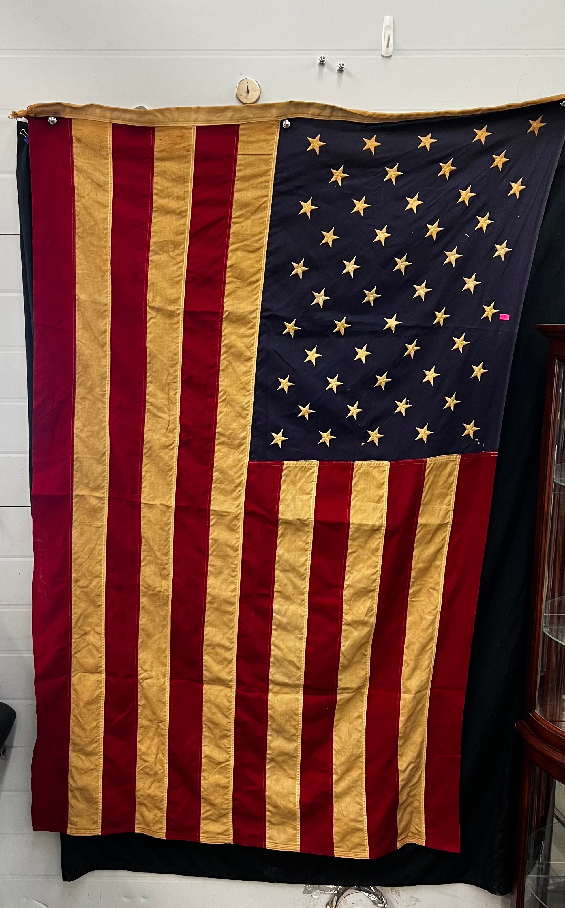 Vintage Bulldog Cotton Bunting 4x6 50-Star American Flag – Embroidered Stars