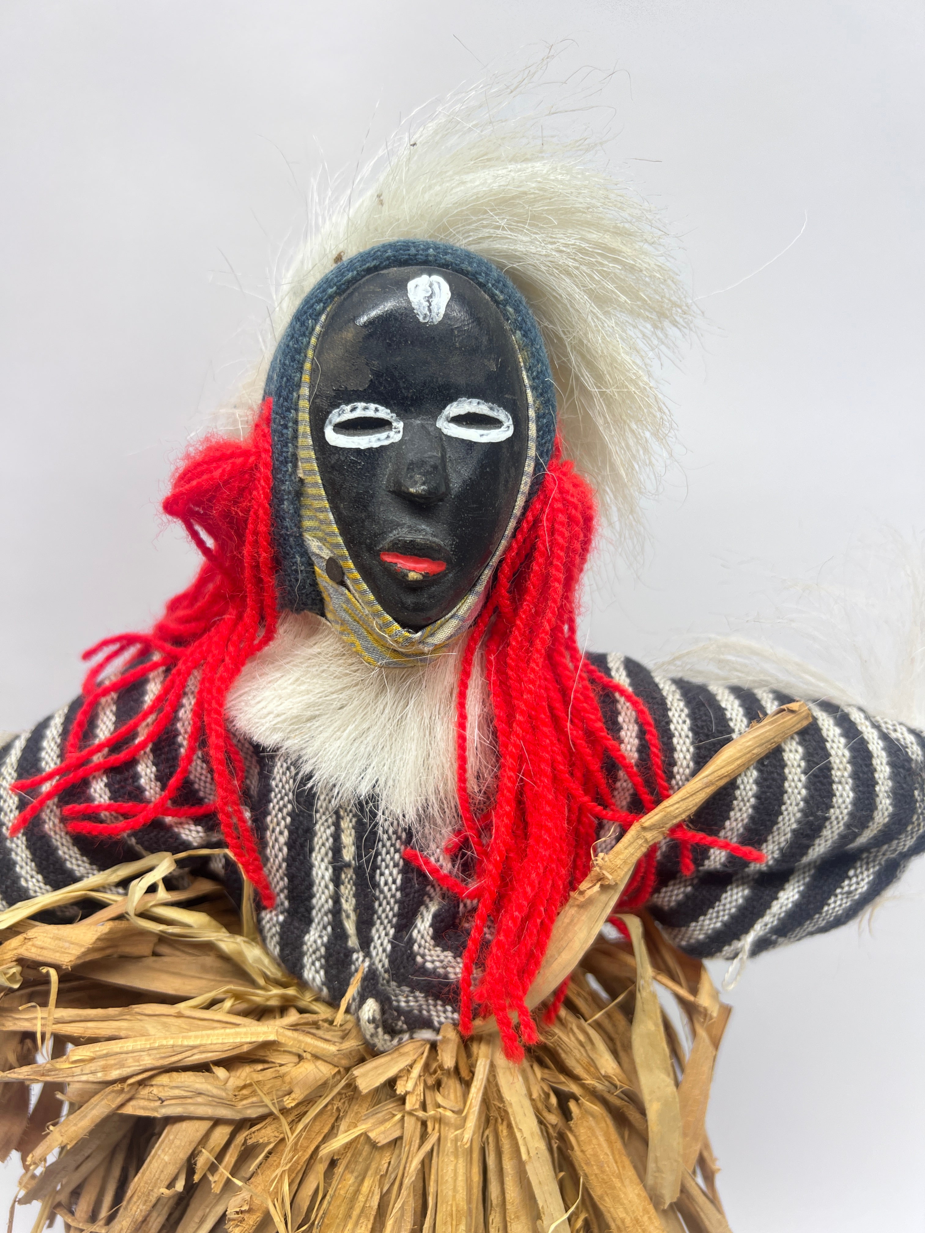 Handmade African Pende Dancer Doll – Vintage Folk Art Figurine