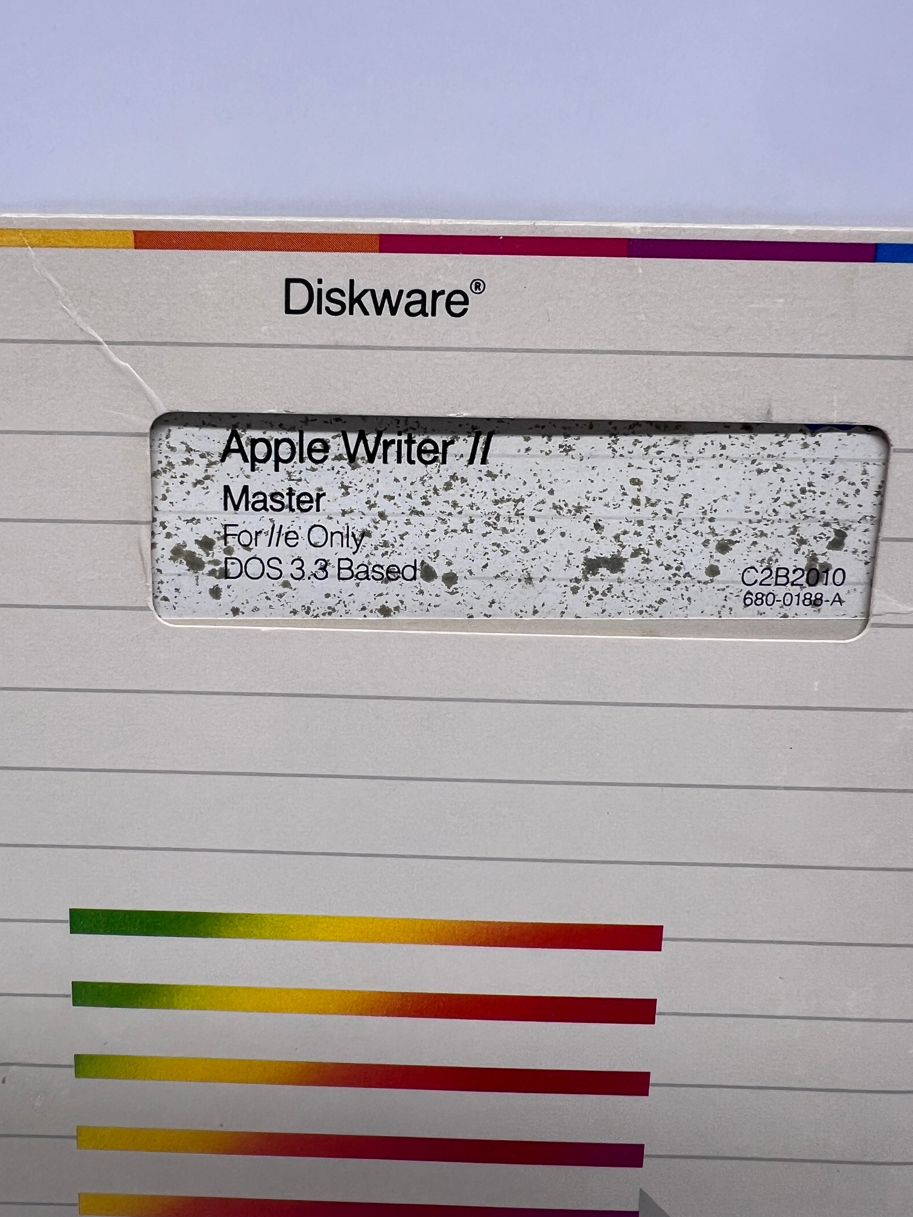 Apple Writer // Master Disk for Apple //e - DOS 3.3 Based - C2B2010