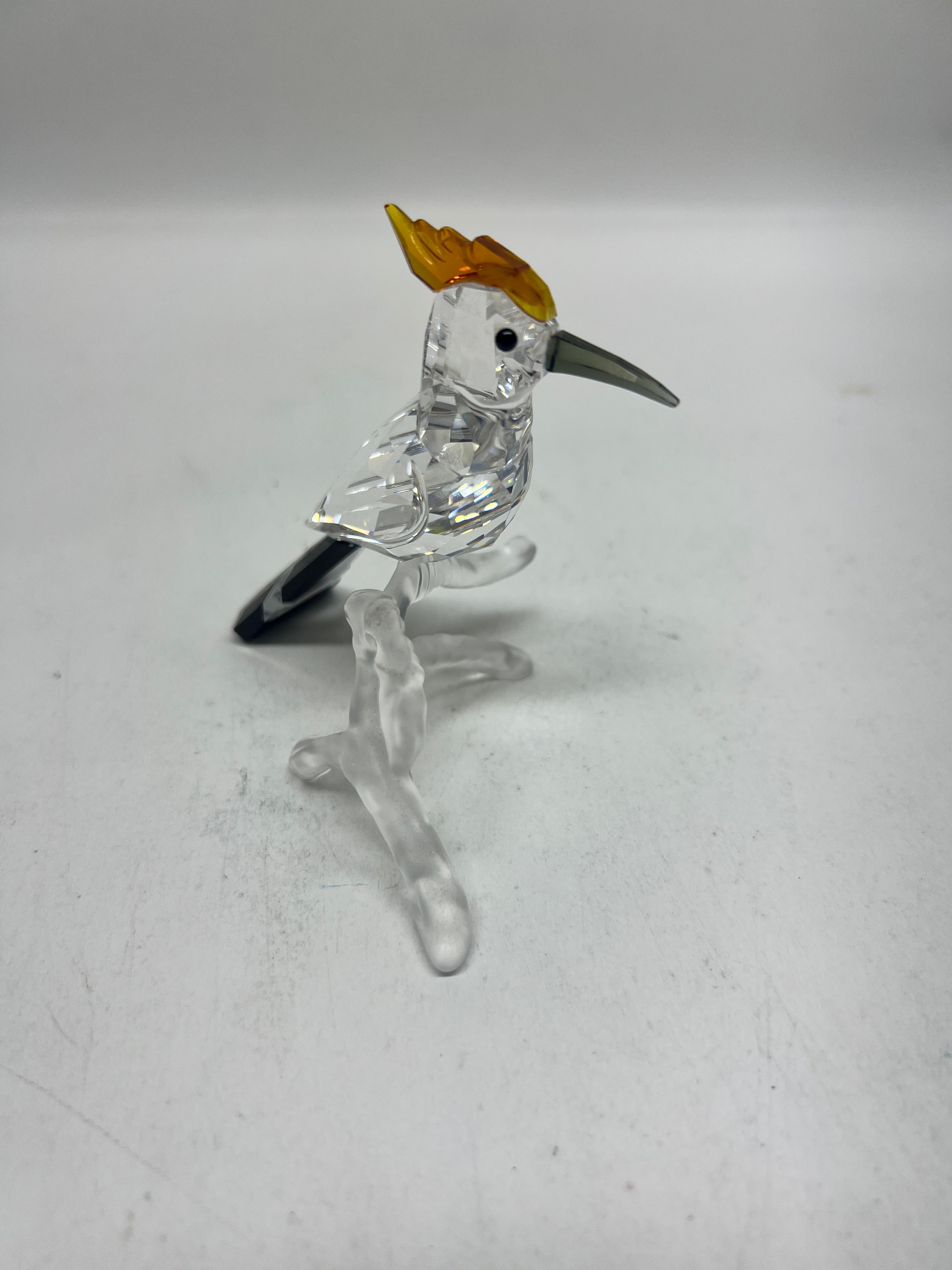 Swarovski Crystal Woodpecker Figurine - Black Diamond Beak and Tail