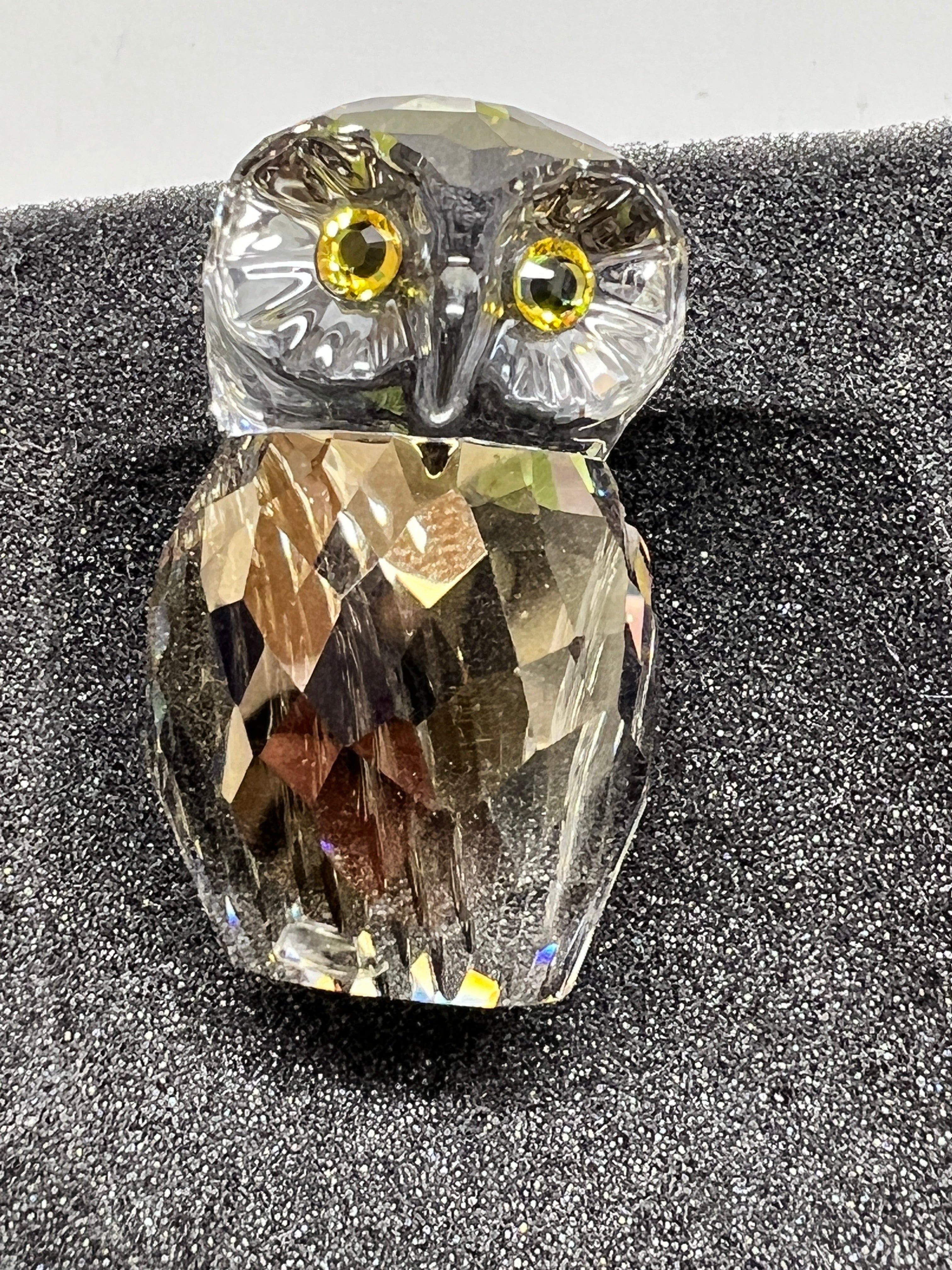 Swarovski Crystal Owl Figurine Golden Teak Medium 1003326 Austria