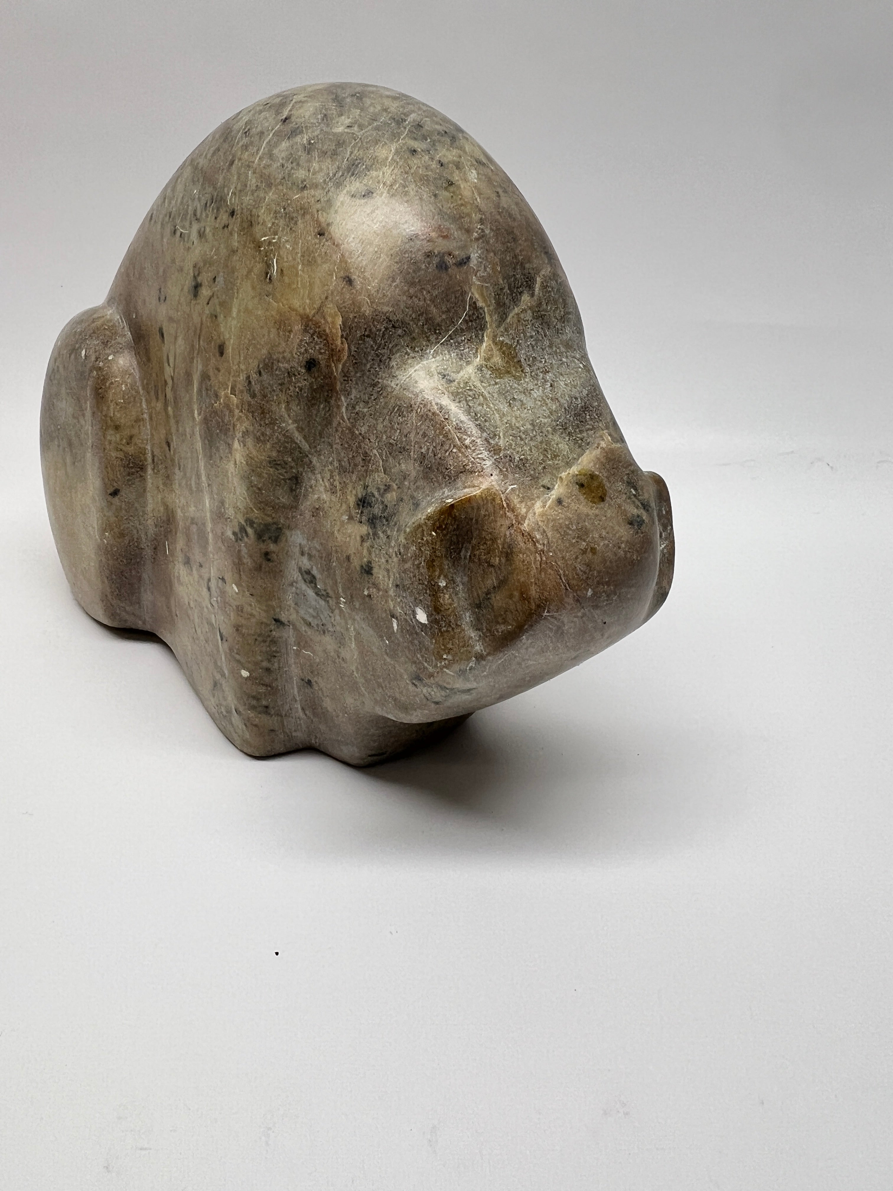 Inuit Hand Carved Soapstone Muskox Sculpture - Canadian Arctic Art
