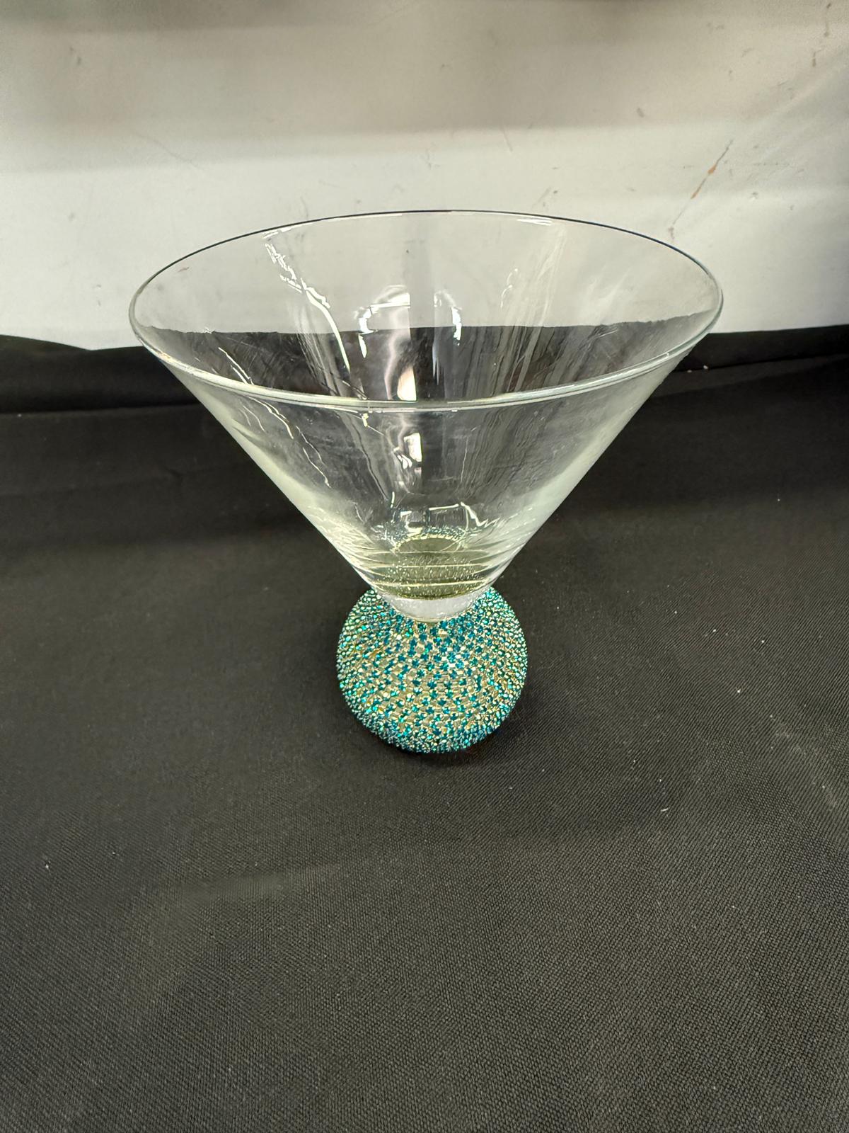 Set of 6 Pier 1 Martini Glass with Metallic Beaded Bases