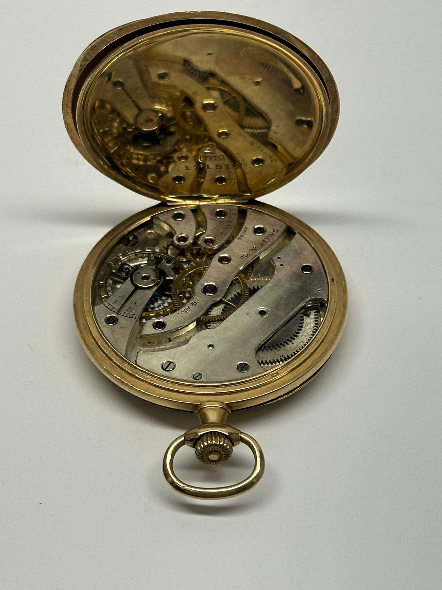 Gallet & Co. 14K Gold Pocket Watch with Engraving