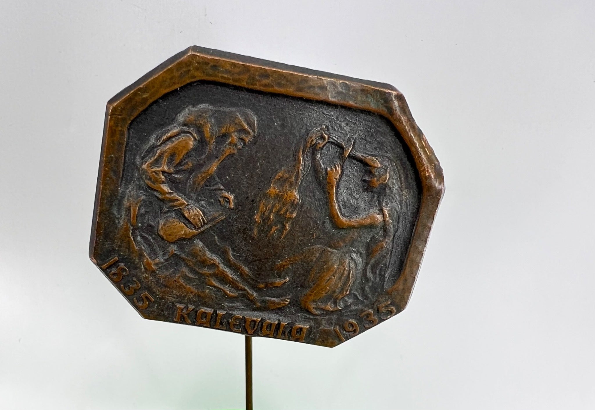 Kalevala 1835-1935 Bronze Pin, Finland