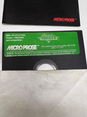 Micro Prose software diskette with label on a white background