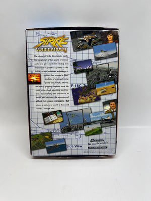 Vintage video game box for 'Strike Commander' on a white background