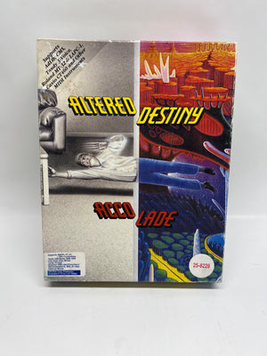 VHS cover of 'Altered Destiny' with colorful graphics and text on a white background