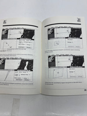 Open book with technical diagrams and text on a white background