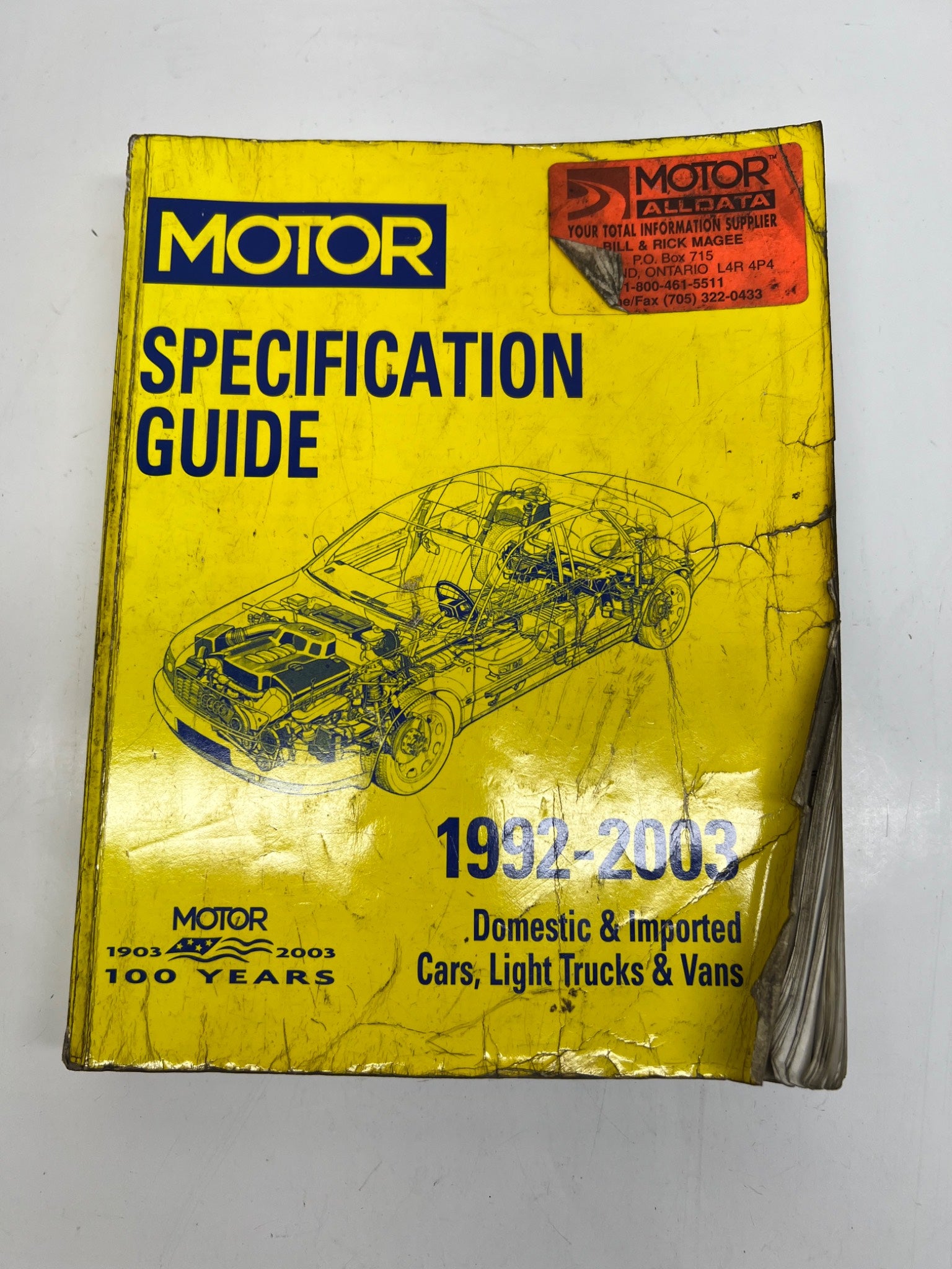 1991-2003 Motor Specification Guide