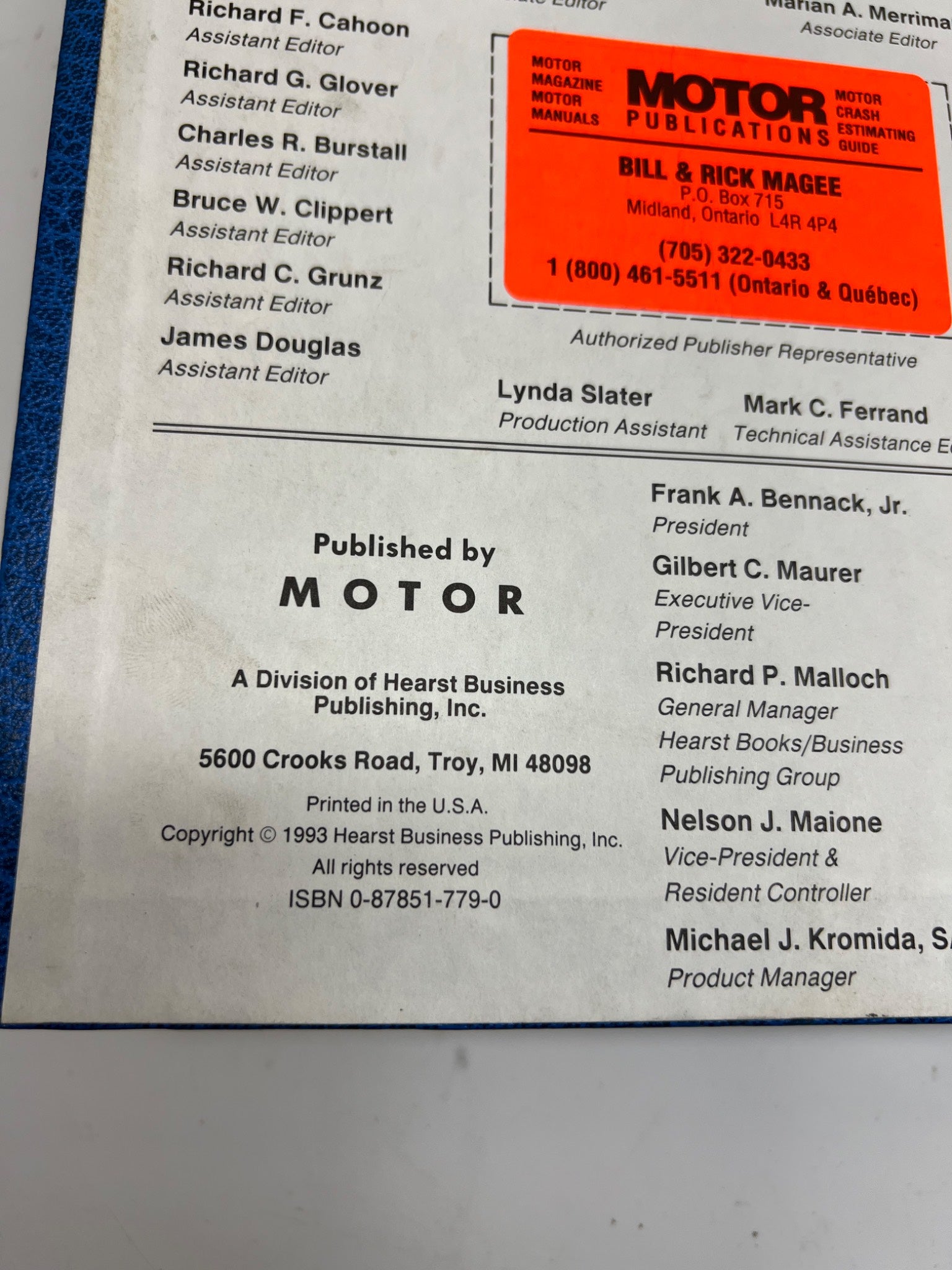 1992 Motor Wiring Diagram Manual Chrysler & Ford USA