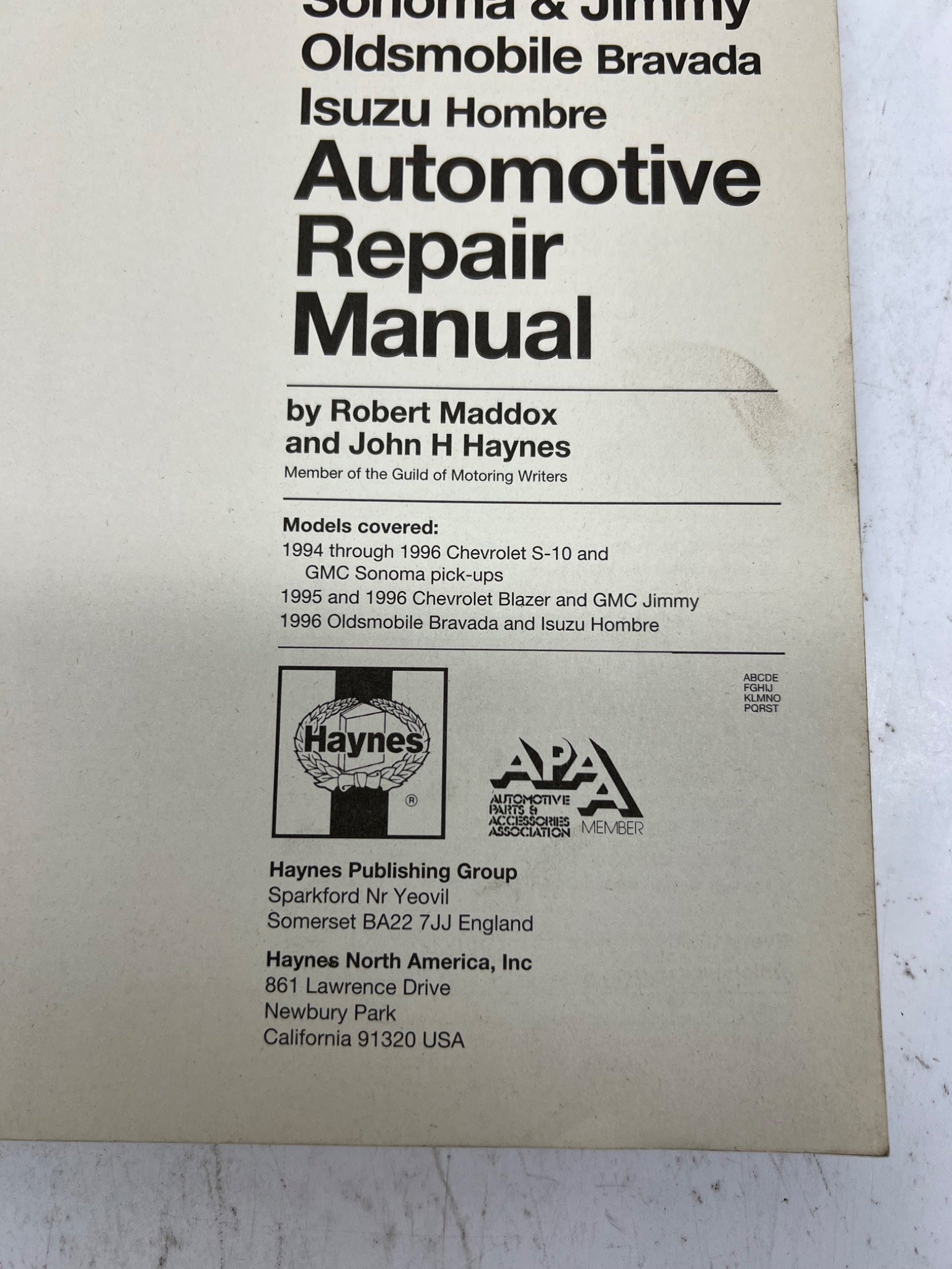 1994-1996 Haynes Repair Manual Published in England
