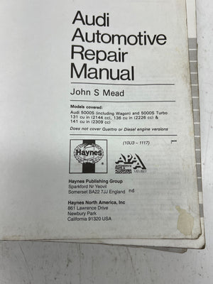 Audi automotive repair manual by John S Mead on a white background