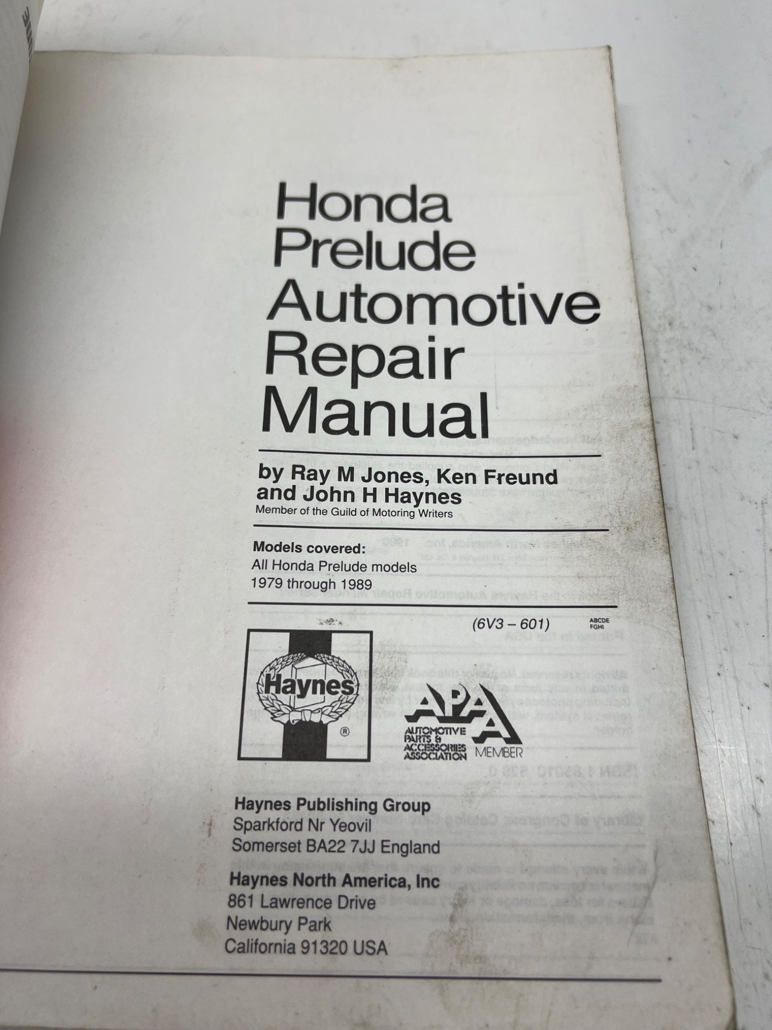 1979-1989 Honda Prelude Repair Manual