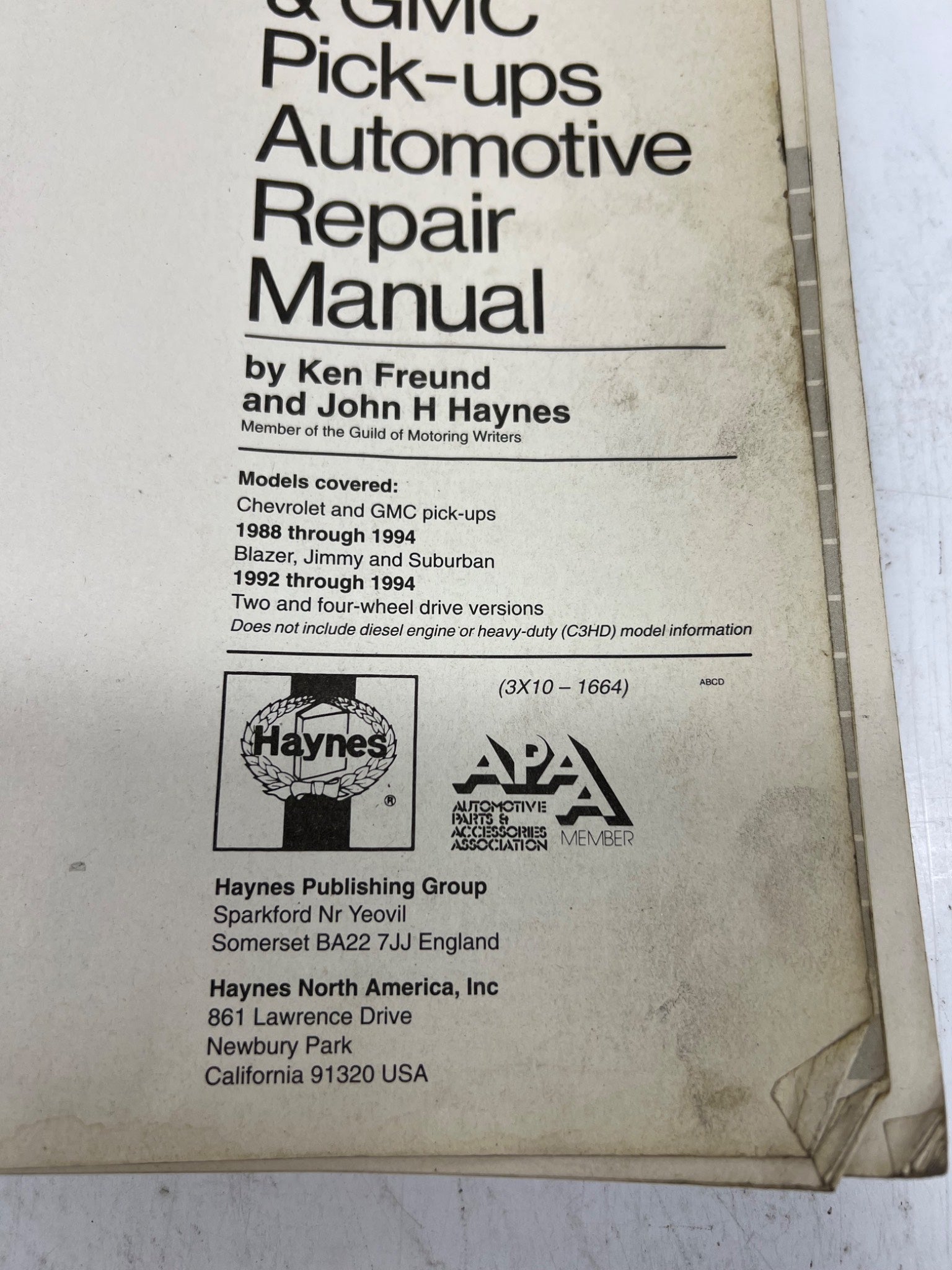 1988-1994 Chevrolet & GMC Repair Manual