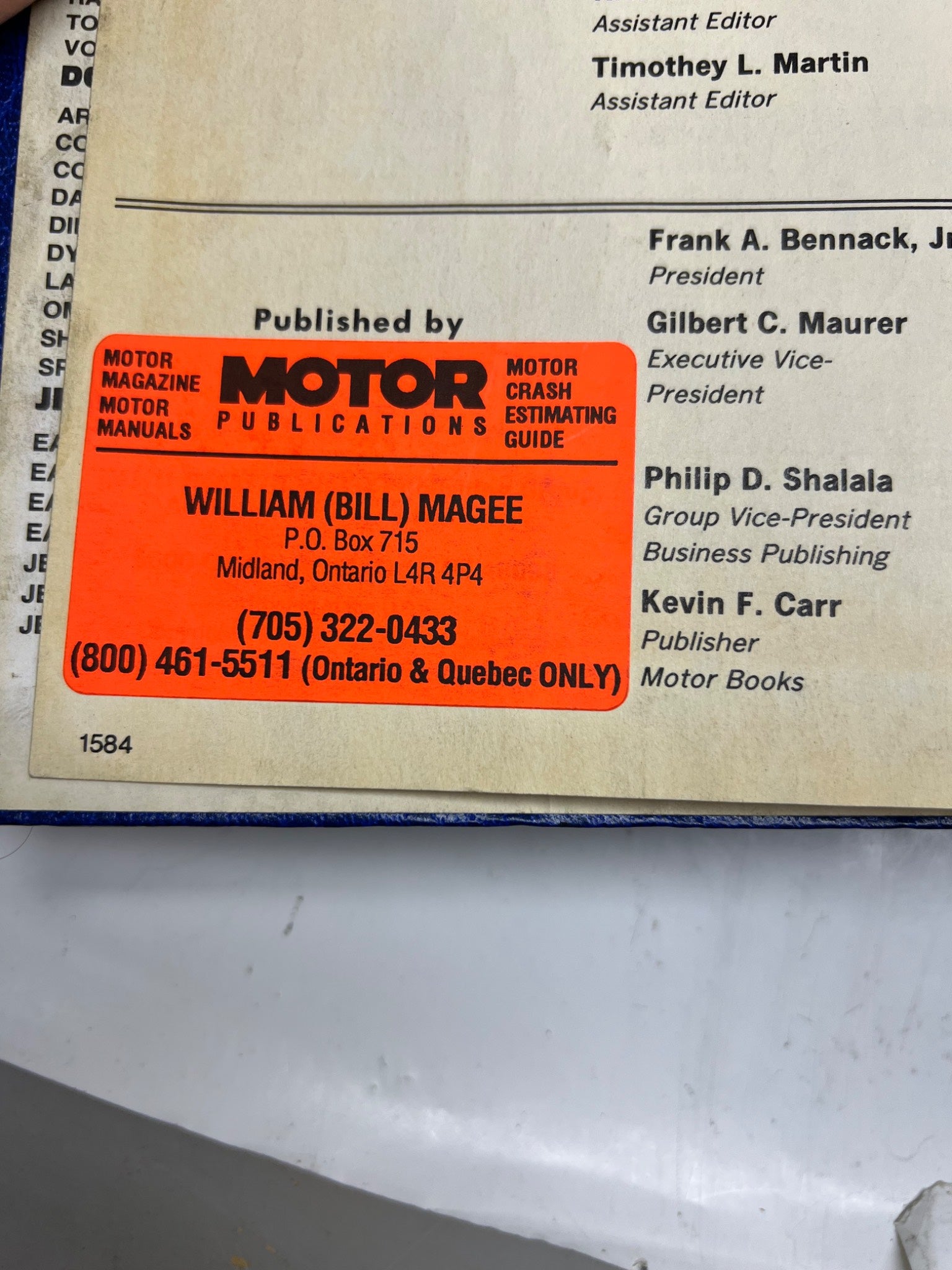 1989-1990 Domestic Component Locator Manual