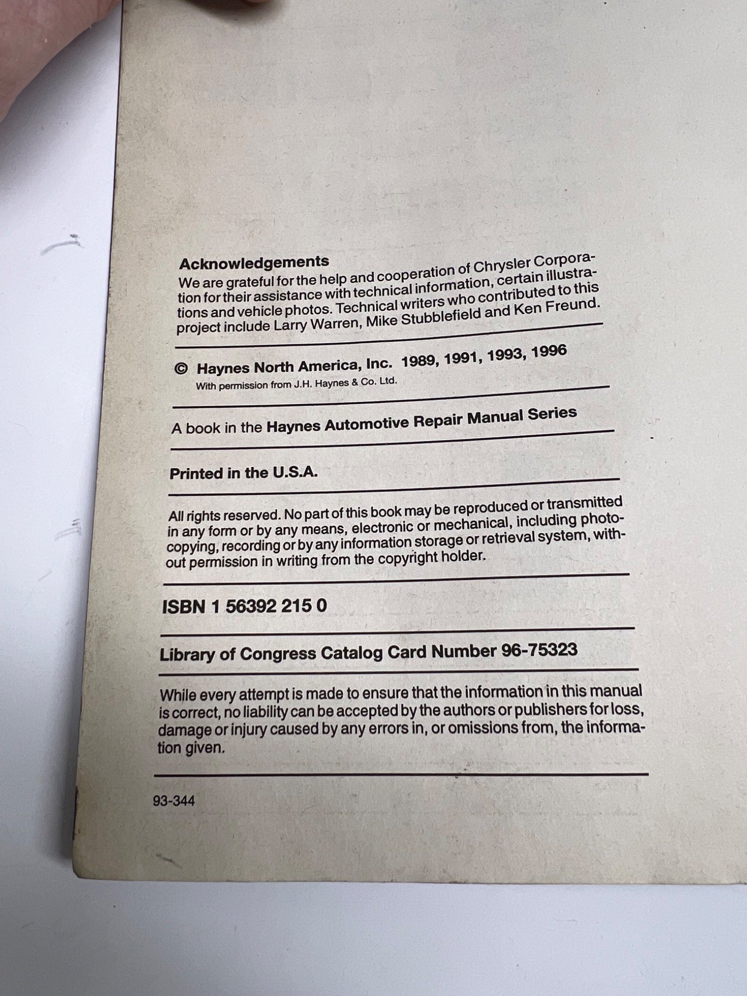 Haynes Jeep Cherokee Repair Manual