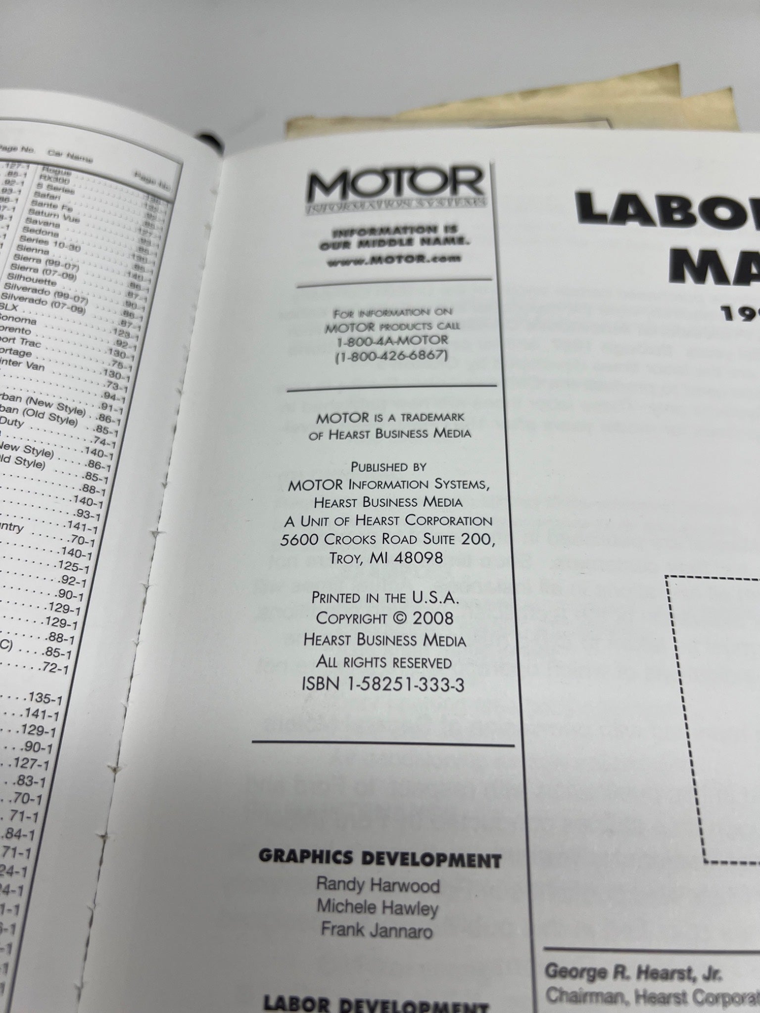 Motor Labor Guide Manual: 1994 to 2009