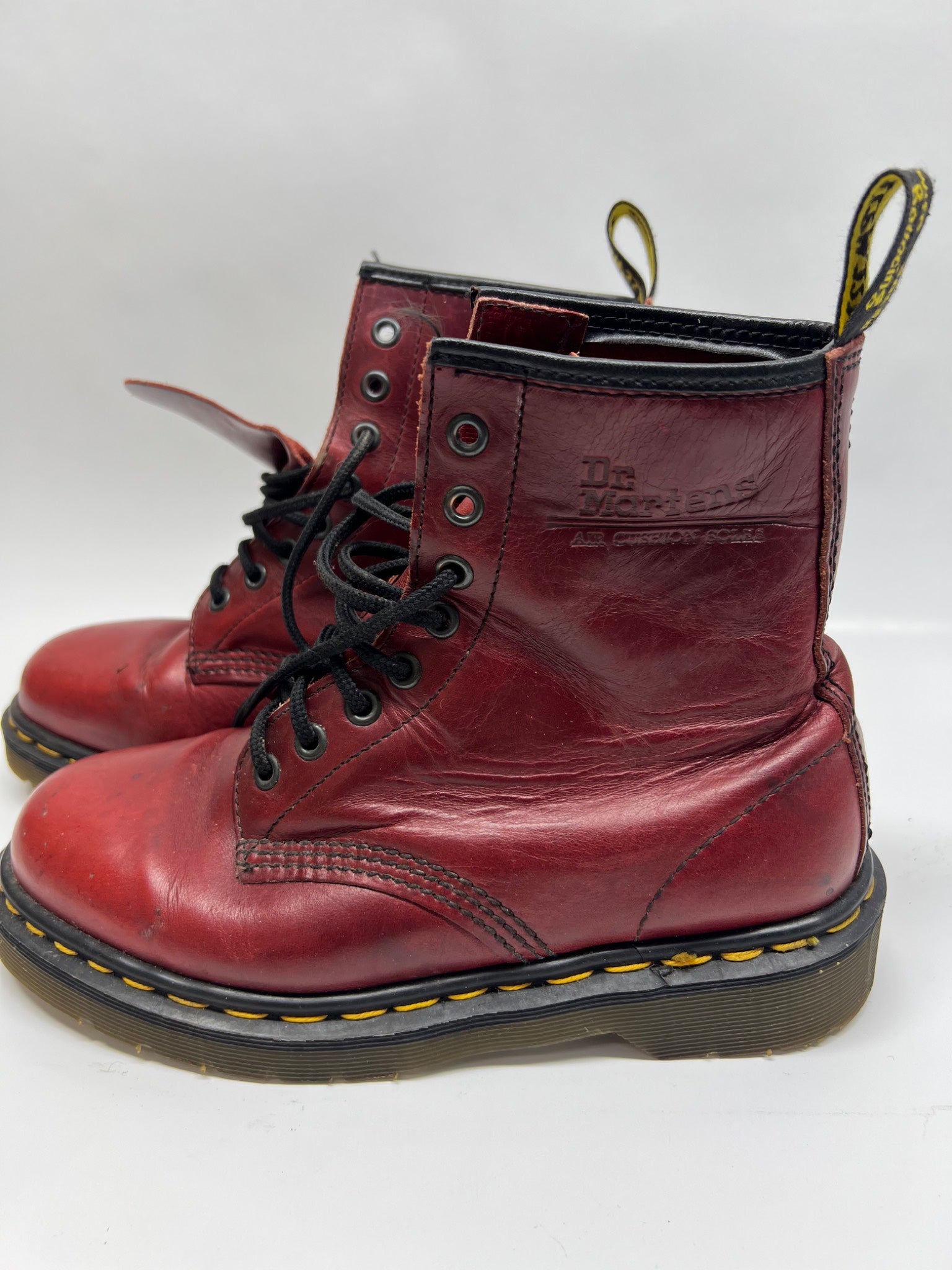Title: RARE Vintage Dr. Martens Red Leather Boots – Made in England – Size 5