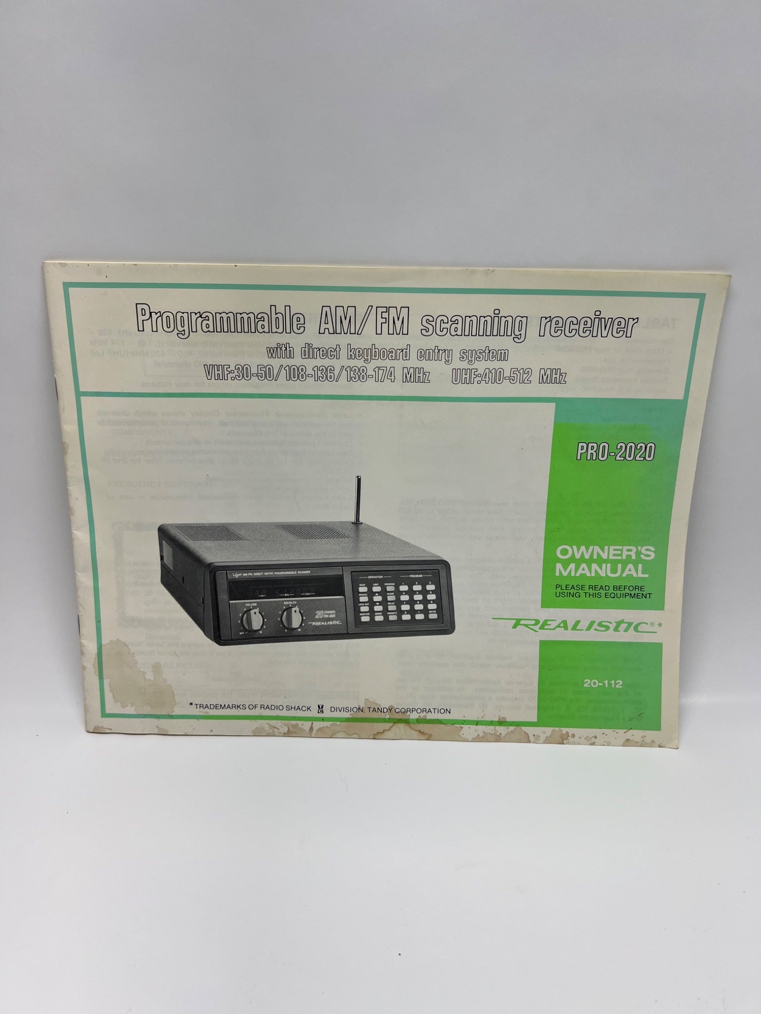 Realistic PRO-2020 Owner’s Manual