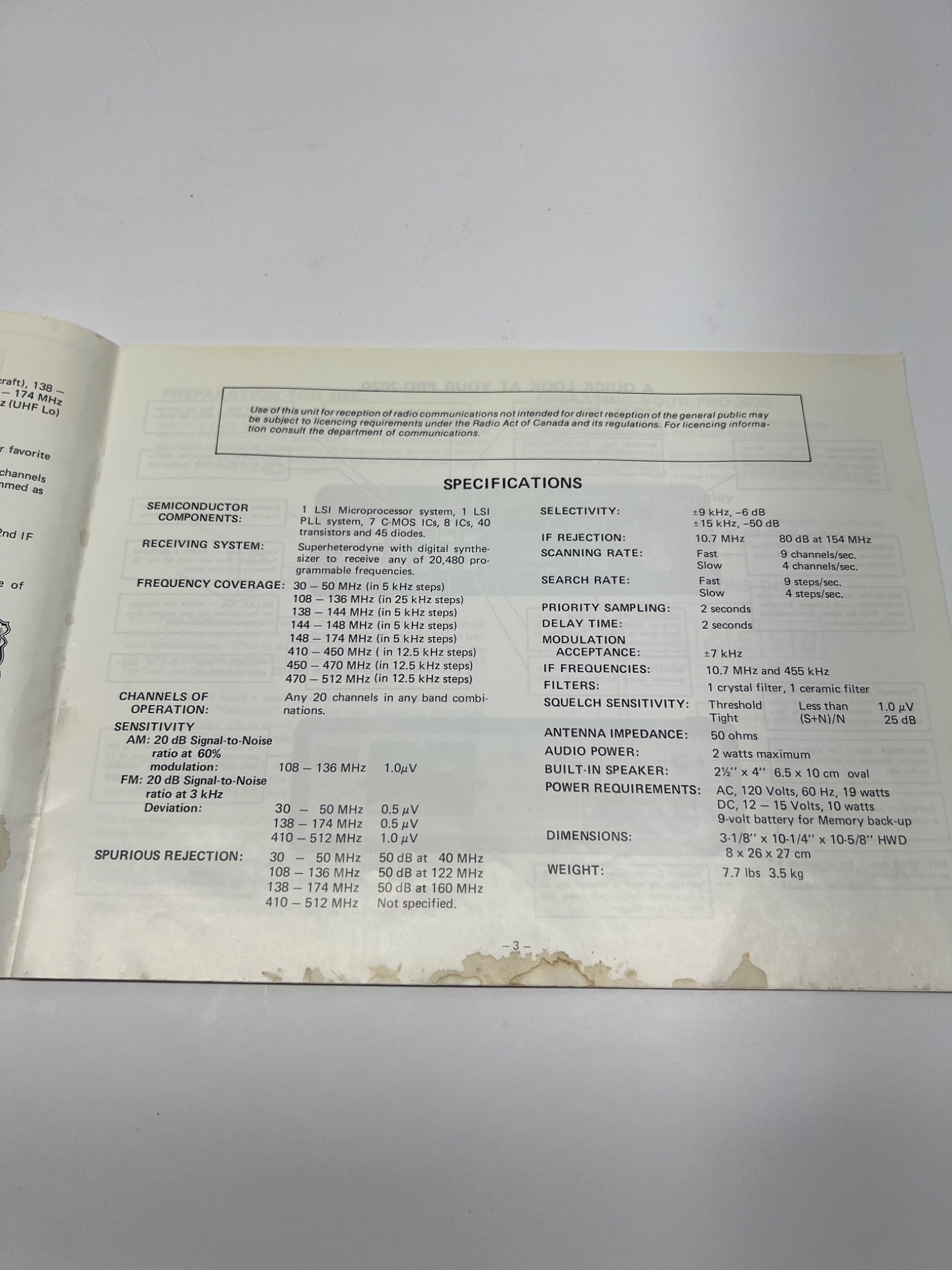 Realistic PRO-2020 Owner’s Manual