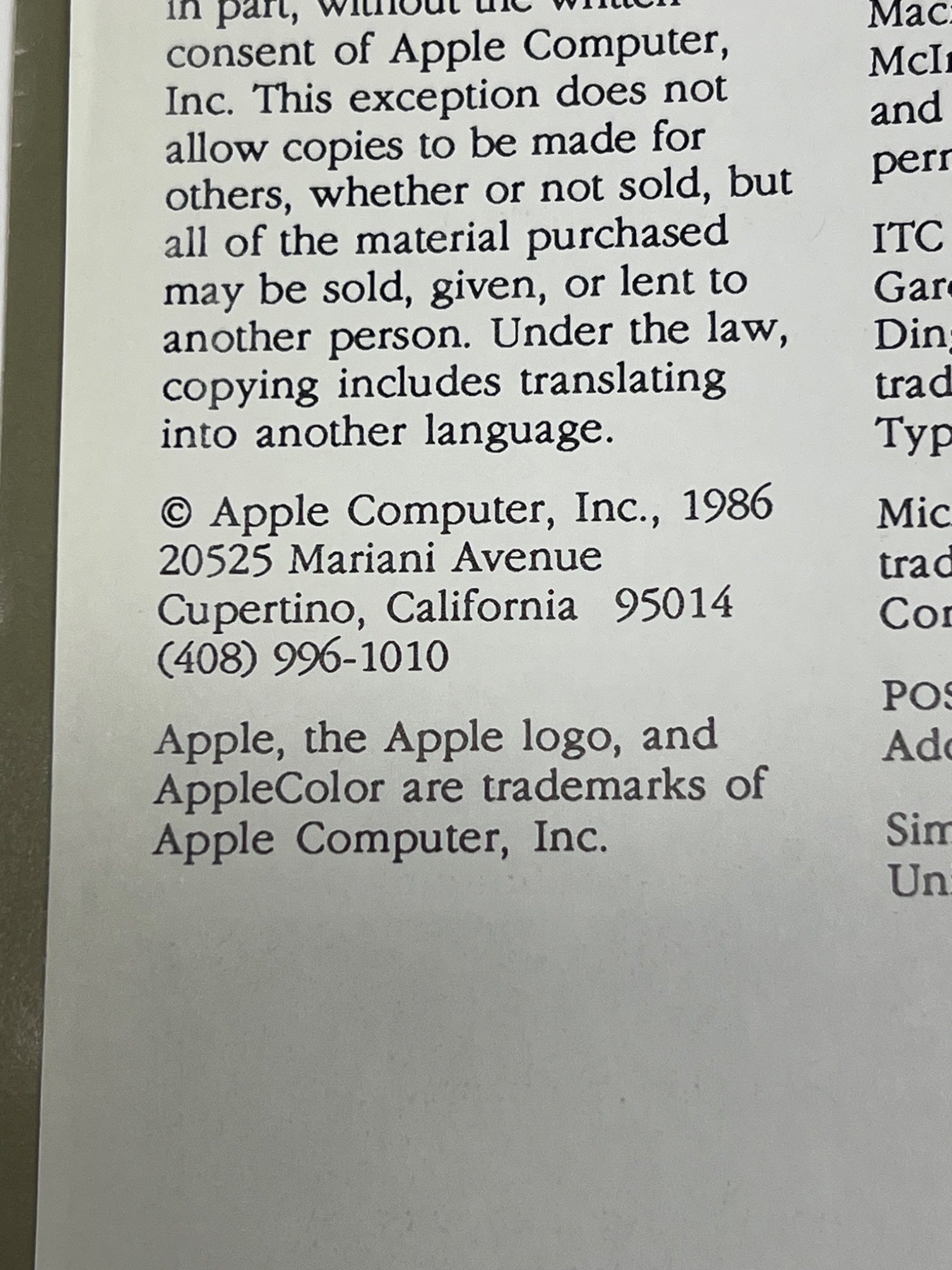 Vintage 1986 Apple II AppleColor Composite Monitor Owner’s Guide