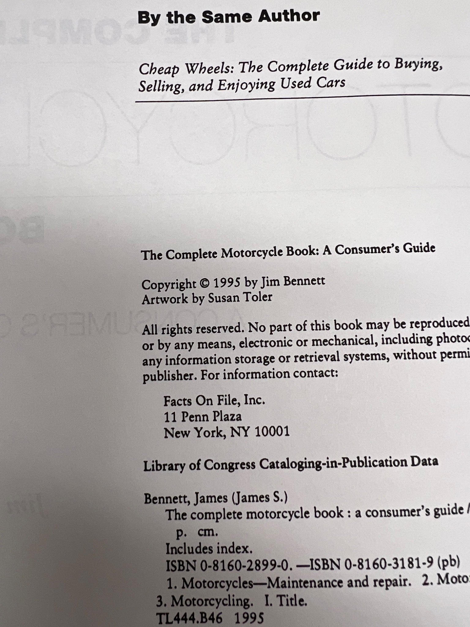 The Complete Motorcycle Book by Jim Bennett